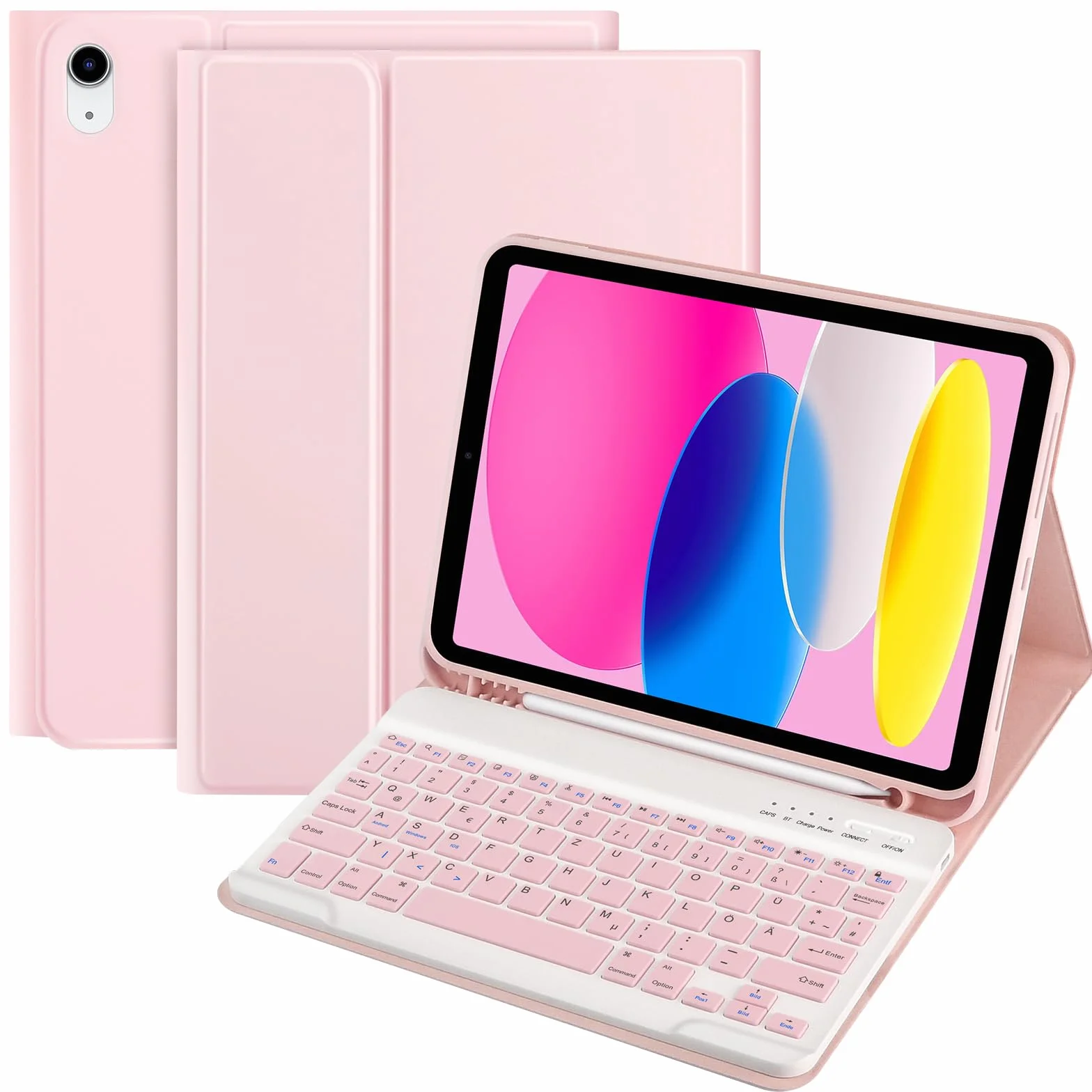 Etui z klawiaturą do iPada A16 11 generacji 2025/10 Generation 2022, bezprzewodowa Bluetooth, QWERTZ niemiecki