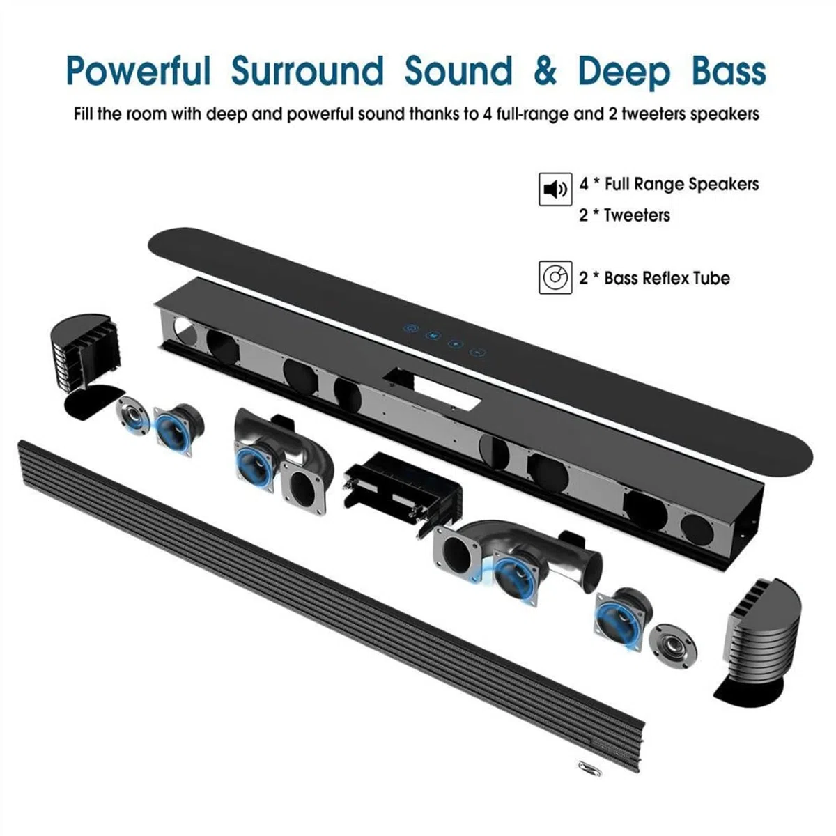 Głośnik komputerowy 120W 2.1 Soundbar kino domowe system dźwiękowy TV głośnik Bluetooth Sound Bar z subwooferem wsparcie optyczne Aux koncentryczny RCA USB głośniki biurkowe