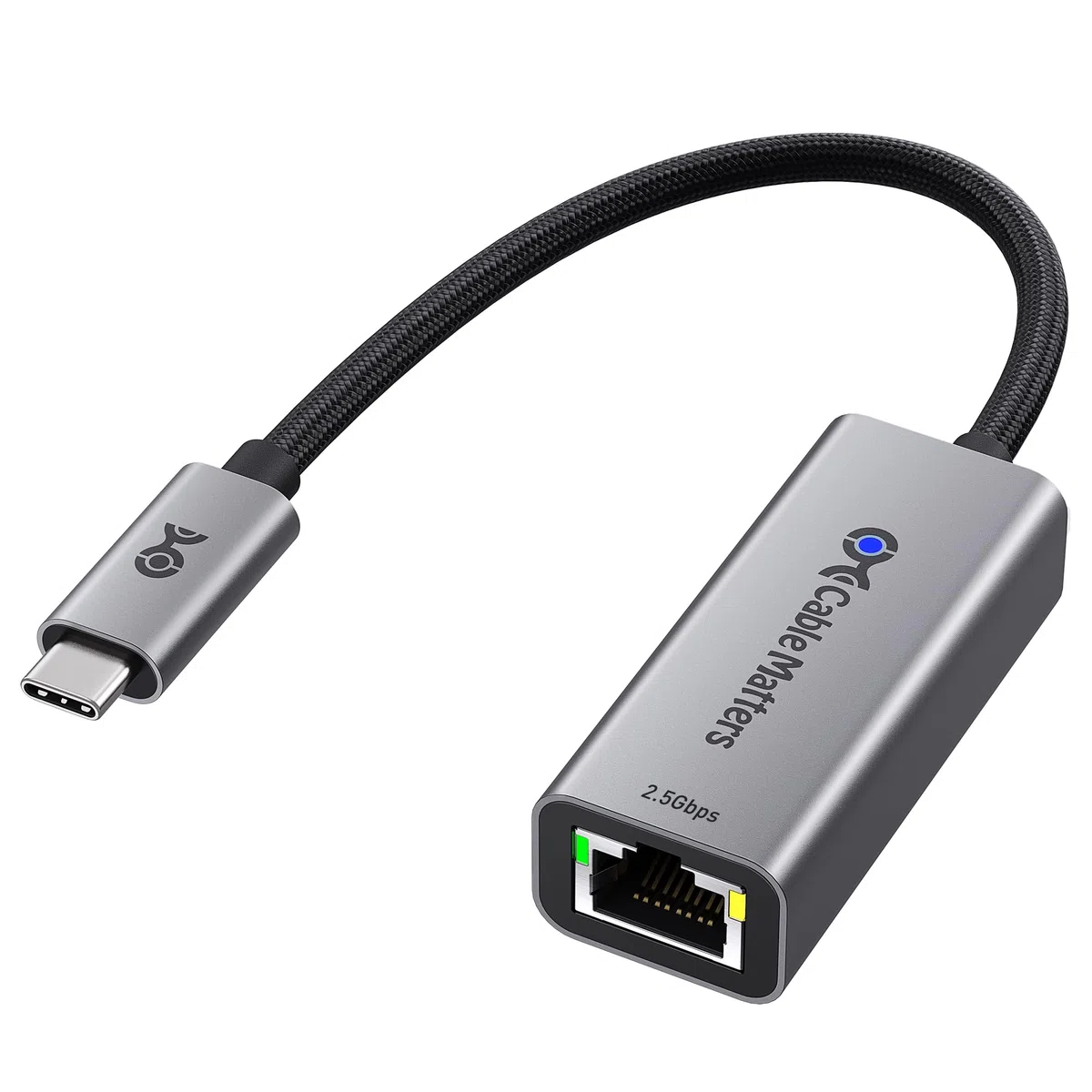 Cable Matters Adapter USB-C do Ethernet 2,5 Gb | Sieć 2,5 Gigabit, zgodny z USB4, Thunderbolt 5/4, MacBook i urządzeniami USB-C