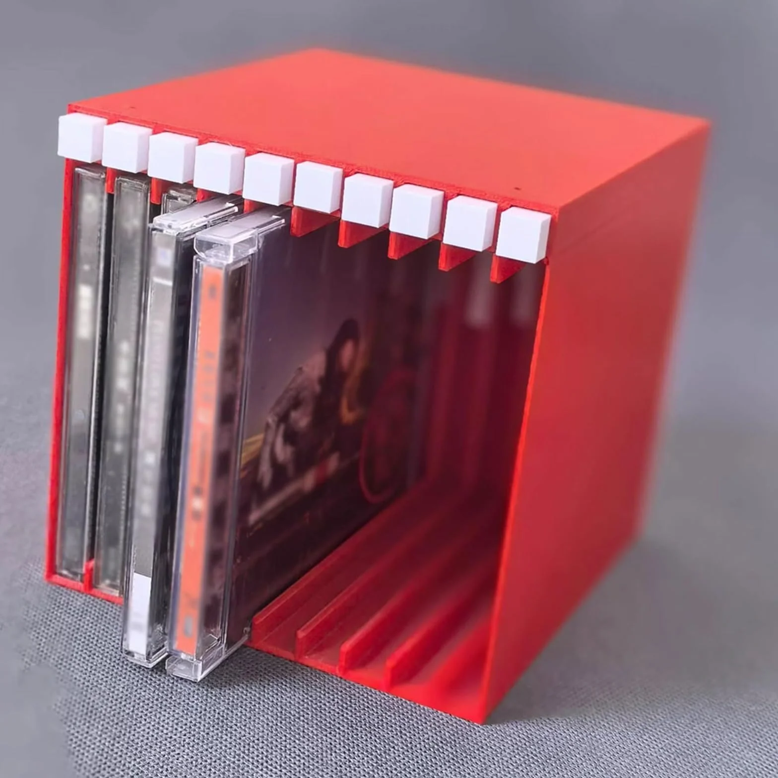 Pudełko do przechowywania płyt CD Stojak na płyty CD z wysuwanym uchwytem, ​​do 10 albumów, wykonany PP na studia