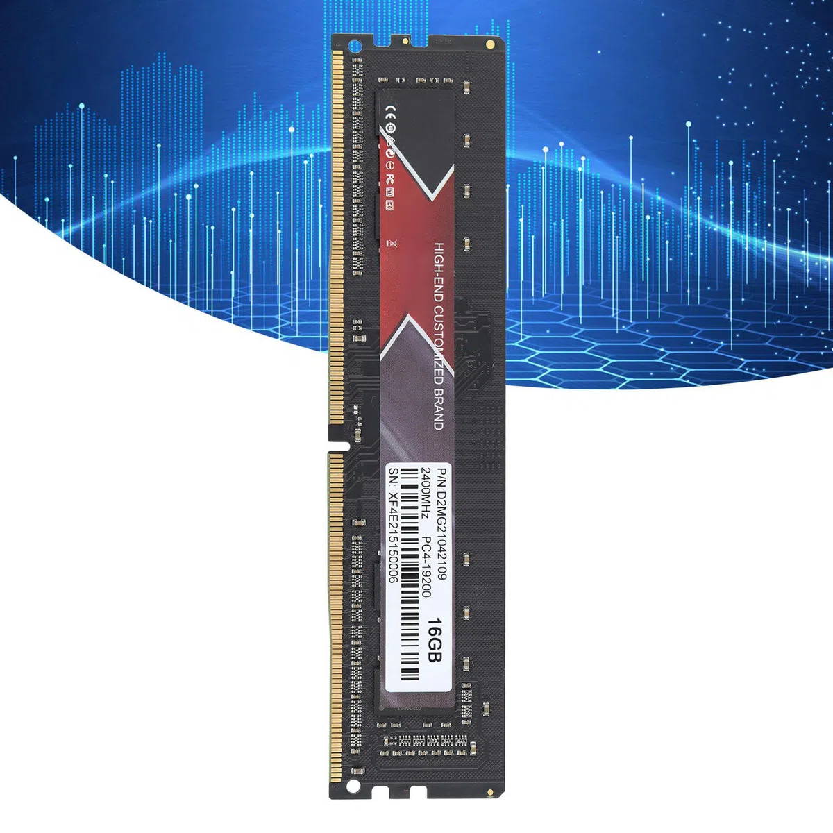 Pamięć RAM DDR4, Smukła, Aluminiowa, Wysokowydajna pamięć Stacjonarna PCB, DDR4 2400 MHz PC4 19200, z łatwą instalacją (16 GB)
