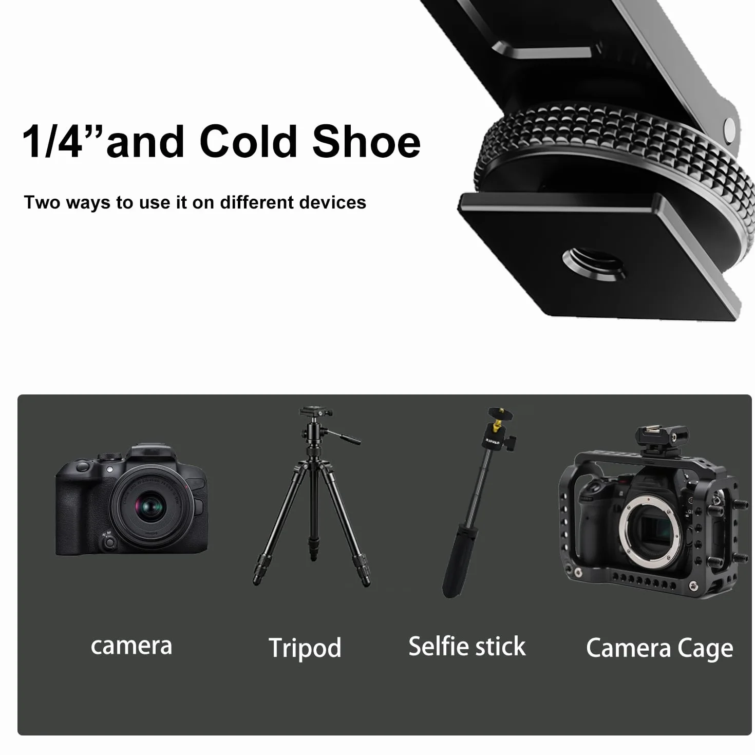 Magnetyczny Zimny But Uchwyt na Telefon, Aluminiowy Gorący But Uchwyt Statywu do Kamera Kompatybilny z iPhone 17-13 Pro Max, Magnetyczny Kamera Adapter z 1/4" Śrubą do DSLR Fotografia Statywowa
