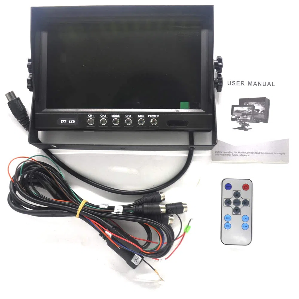 800480HD 9" TFT LCD 800480HD 4-pinowy wyświetlacz LCD, 4 kanały, wejście wideo, odporny na uderzenia, 12 V-24 V, 800480HD