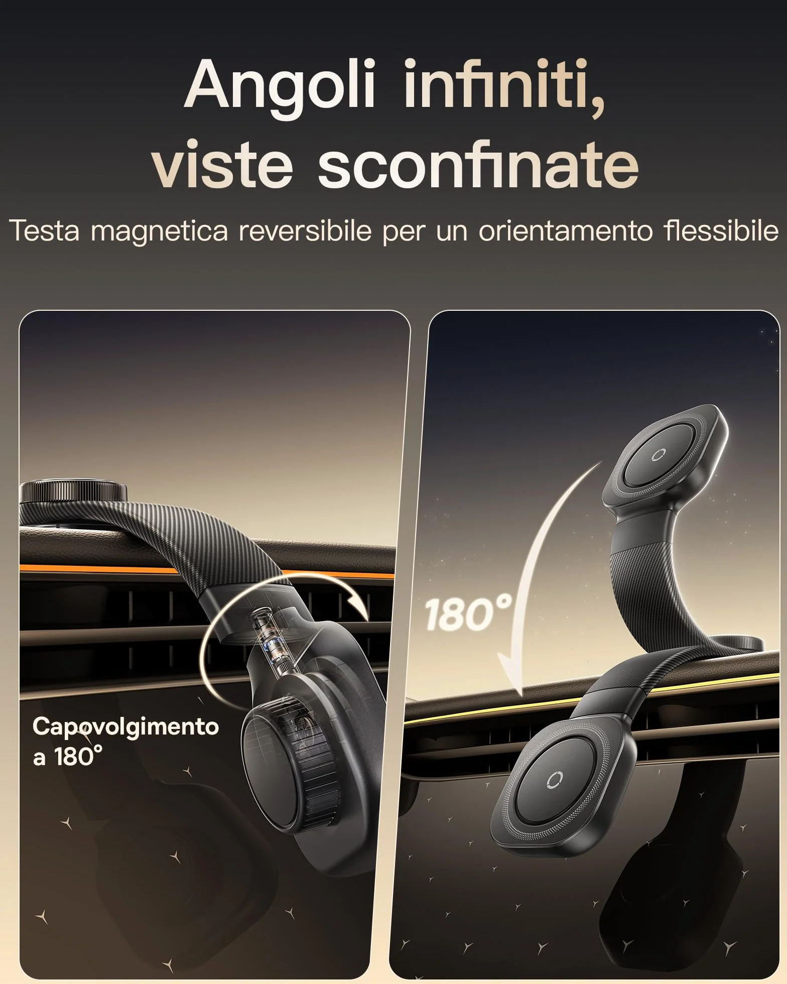 Baseus C03 Uchwyt samochodowy na telefon komórkowy z magnesem, obrotowy o 360° magnetyczny uchwyt samochodowy na telefon komórkowy Magsafe, uchwyt na telefon komórkowy do iPhone Samsung