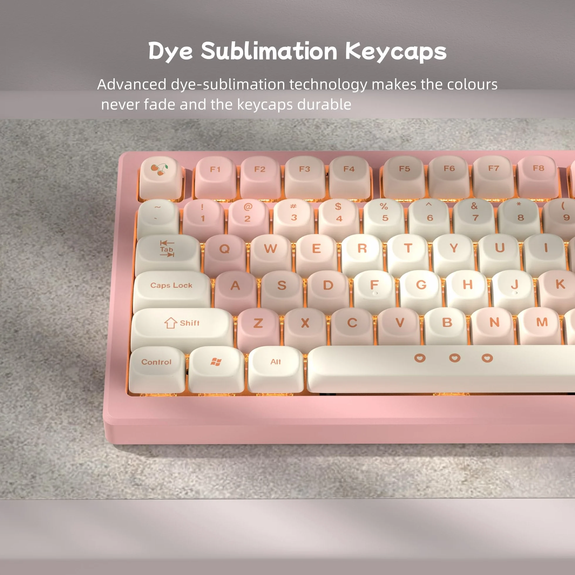 MOA Nasadki na klawisze 75% PBT Dye-Sublimacja Zestaw do Cherry MX Mechaniczna Klawiatura Różowa