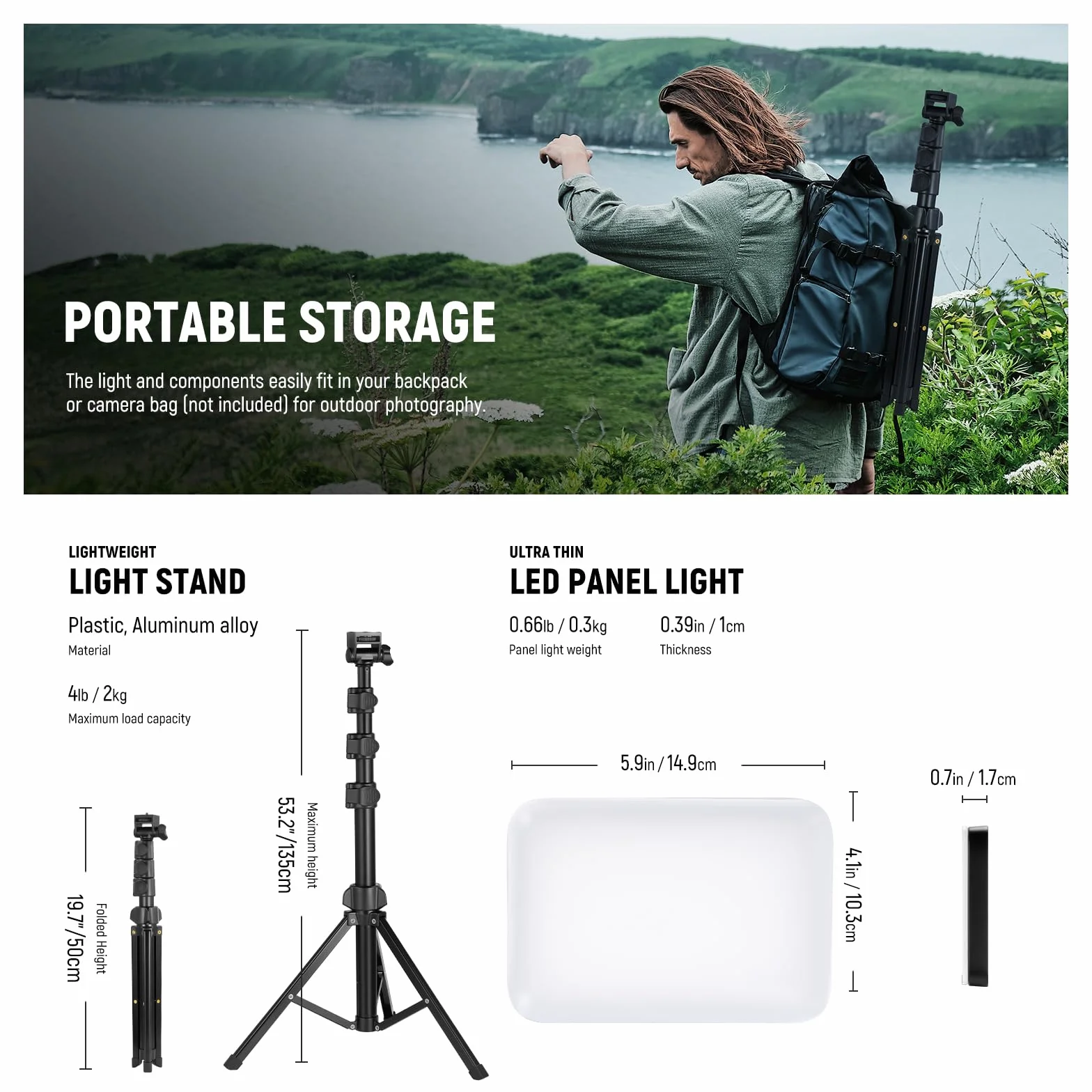 NEEWER BASICS Lampa wideo LED, zestaw 2 kluczy do paneli studyjnych ze statywem i filtrami, dwukolorowe ściemnianie, przenośne 3200~5600 K CRI95 750 luksów do nagrywania fotografii strumieniowego