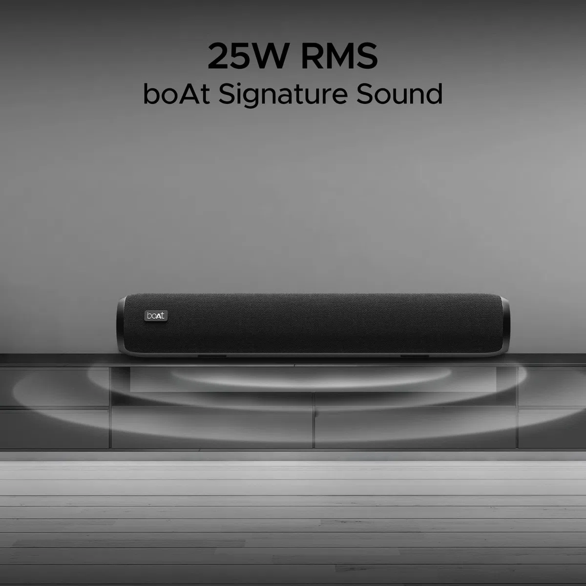 boAt Aavante Bar 610, 25 W Signature Sound, 2.0 CH z dwoma pasywnymi grzejnikami, bateria 7 godzin, elegancki design, multi-connection, soundbar, głośnik soundbar, głośnik (czarny węglowy)