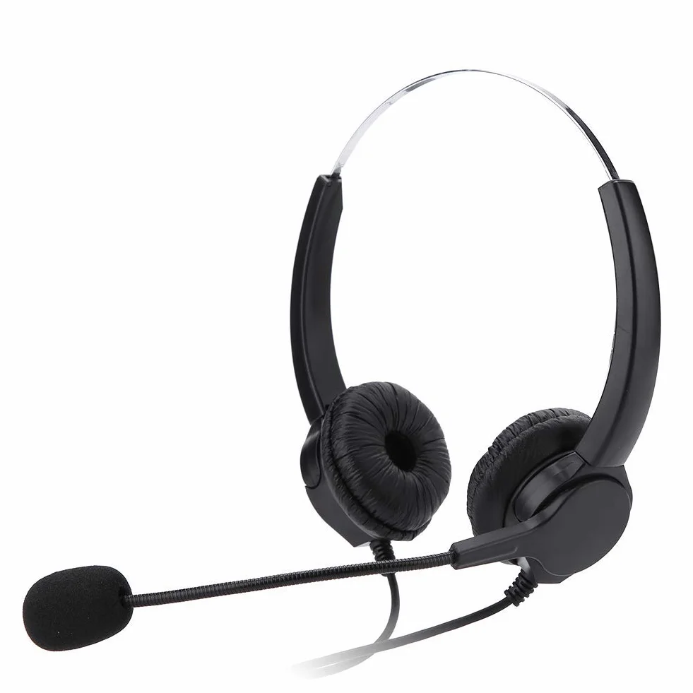 Call Center zestaw słuchawkowy z redukcją szumów, super trwały, wtyk RJ9 Call Center Headphones zestaw słuchawkowy do profesjonalnych telefonów telefonicznych/połączeń sieciowych VOIP, wygodne noszenie