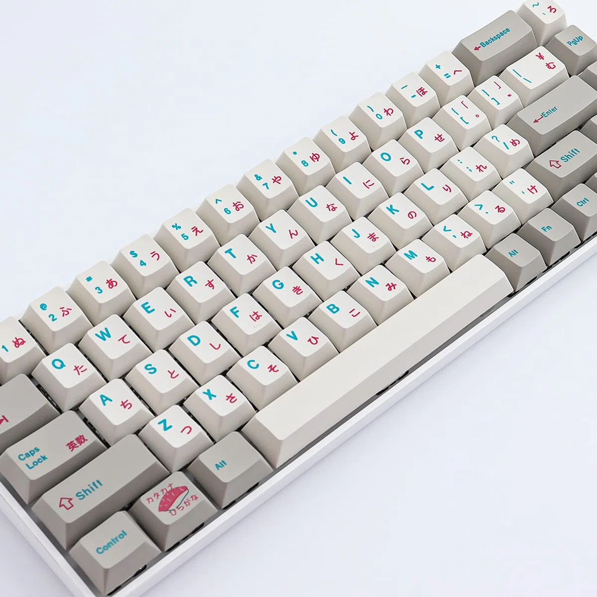Nasadki klawiszy PBT, 124 klawisze, japońskie klawisze, niestandardowy zestaw do sushi z profilem Spacebar 7U, do układu ANSI (US), przełączniki Cherry MX, klawisze mechaniczne
