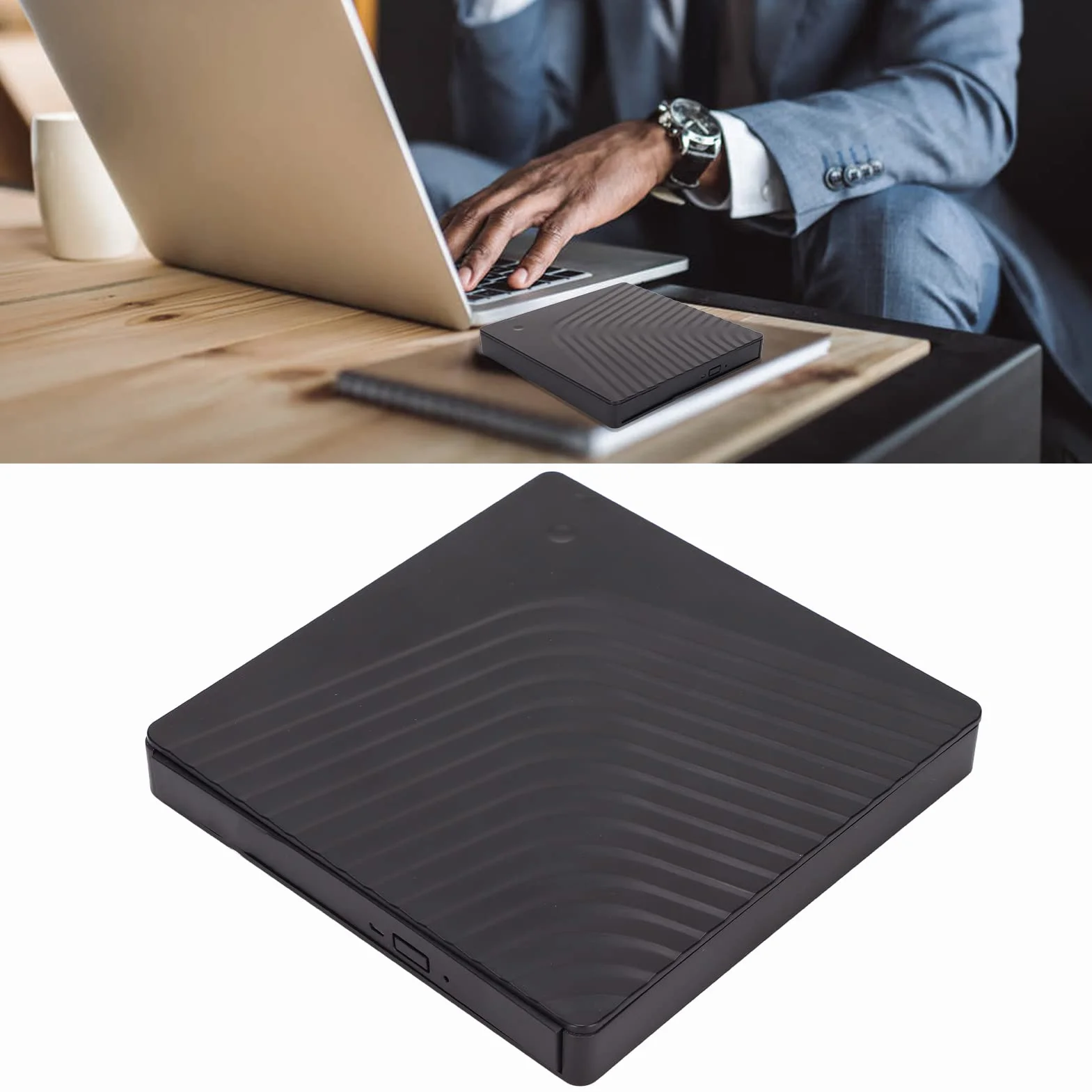 Zewnętrzny Napęd DVD, Przenośna Nagrywarka DVD Zewnętrzny Odtwarzacz DVD do Laptopa, USB3.0/USB2.0 5 Gb/s Obudowa Napędu Optycznego do Napędu DVD RW SATA 12,7 Mm/9,5 Mm