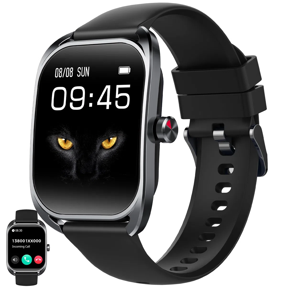 Smartwatch męski z funkcją telefonu, 2,01" HD, zakrzywiony ekran HD, zegarek sportowy z Bluetooth i połączeniami telefonicznymi, monitor tętna, monitor snu, krokomierz, Smart Watch do systemu iOS