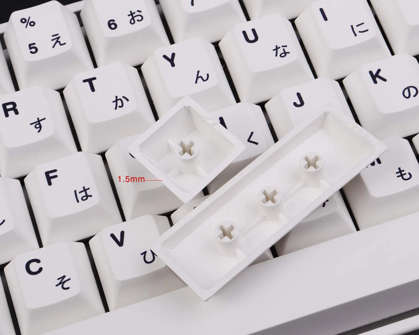 Gliging 135 Keys PBT Japanese Keycaps Cherry Profile DYE-Sub White Theme Minimalist Style Suitable for Mechanical Keyboard
