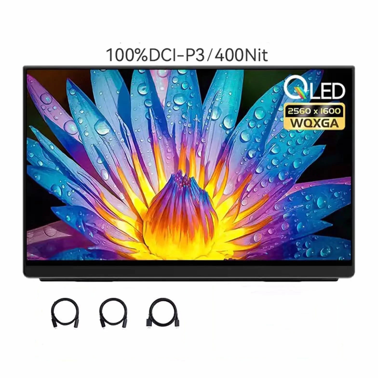 Przenośny monitor do laptopa 16-calowy ekran zewnętrzny QLED 2,5 K. Rozdzielczość 2560 * 1600. Ekran rozszerzający laptopa. Zewnętrzny biurowy do gier Przenośny monitor do gier