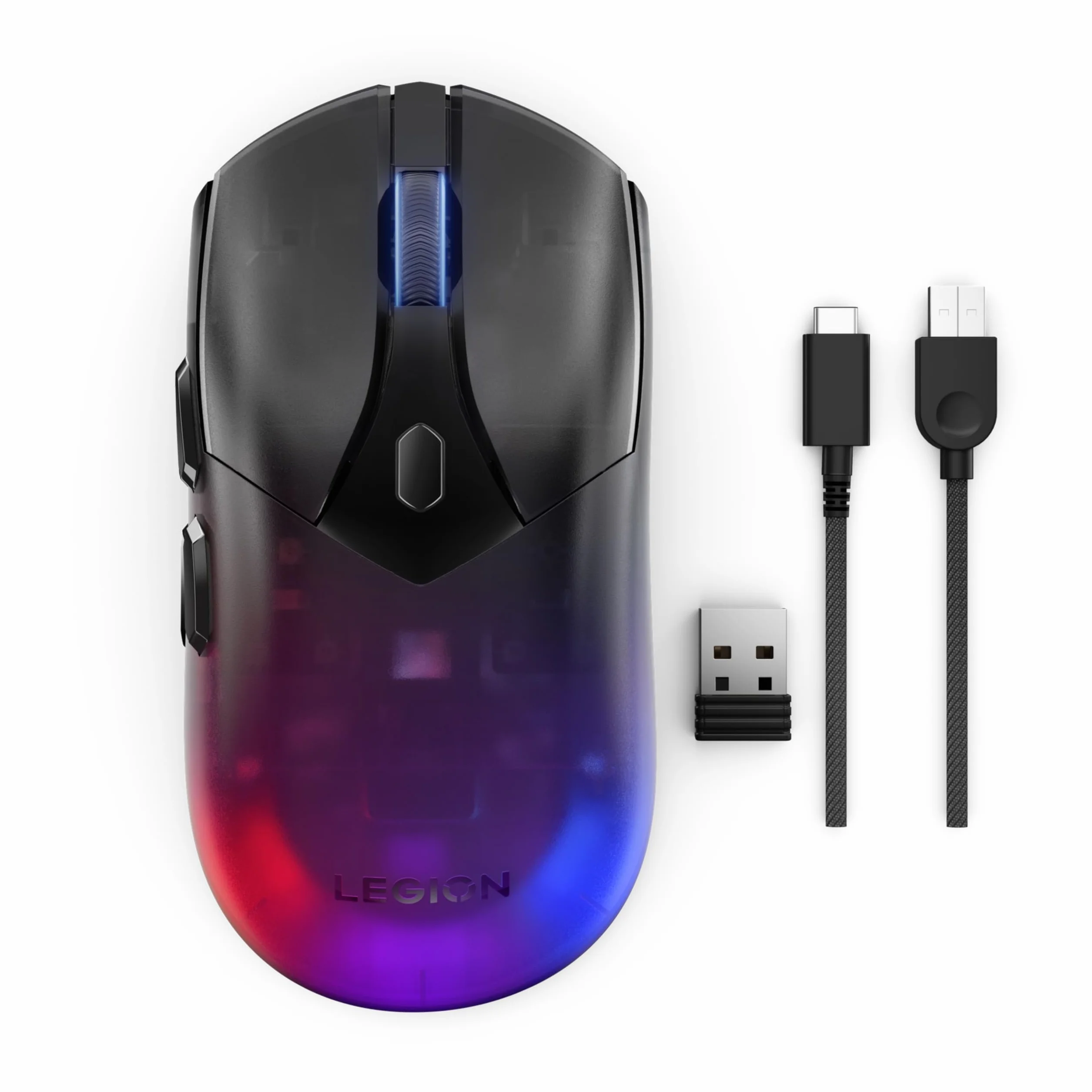 Lenovo Legion M410 bezprzewodowa mysz do gier RGB 16000 dpi 400 IPS czarny przezroczysty