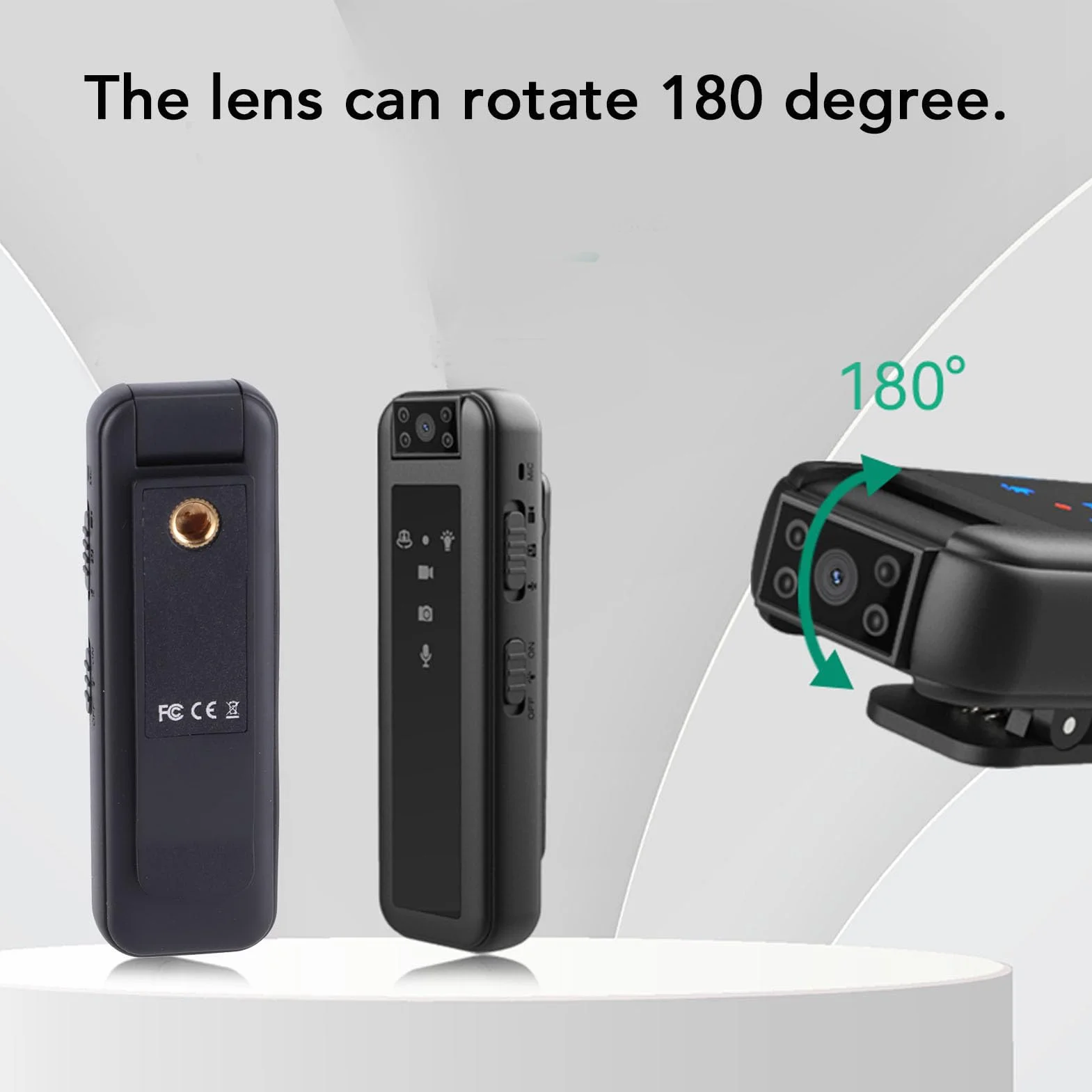 Mini Kamera na Ciało 1080P HD Obracany Obiektyw 180° Noktowizor Przenośny Rejestrator Wideo
