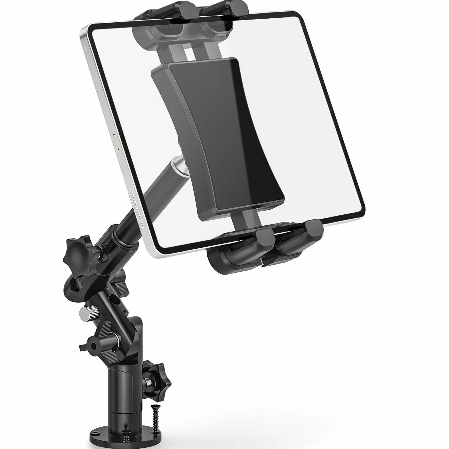Samochodowy uchwyt na tablet, regulowany 360°, uchwyt na tablet do iPada/iPadmini, Samsung Galaxy (wszystkie 5-12 cali), idealny do kuchni, łazienki, sypialni, samochodu