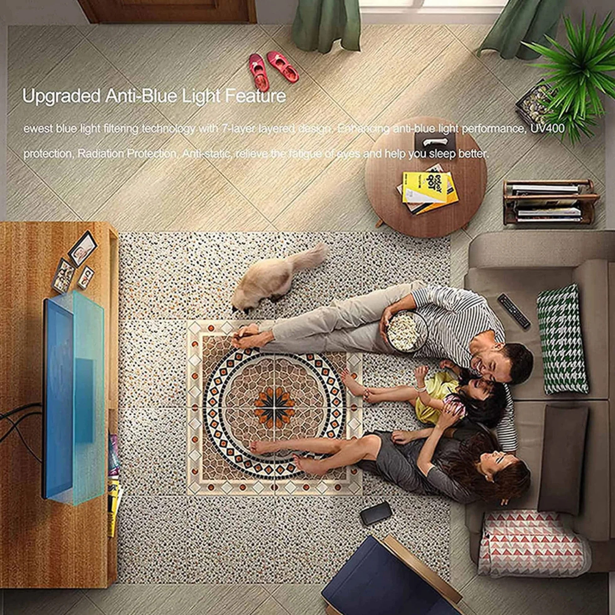 Folia ochronna na ekran do telewizora, matowa folia antyodblaskowa, ochrona przed niebieskim światłem, odporna na zarysowania, odciski palców, do LCD, LED, 4K OLED i QLED HDTV (94.0 cm 819