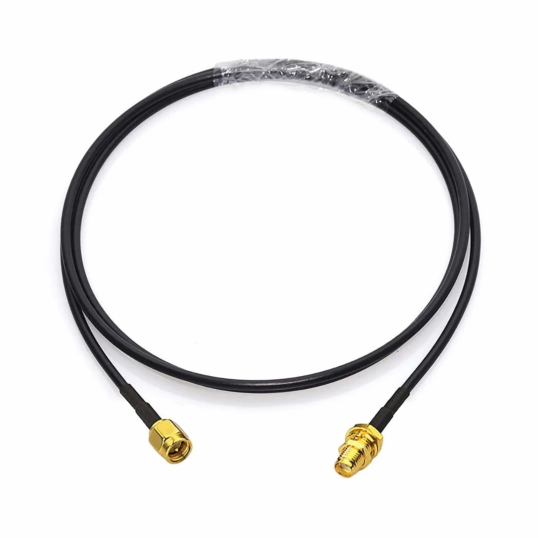 Bingfu SMA męski na SMA żeński kabel przedłużający do montażu przepustowego RG174 kabel przedłużający antenę koncentryczny 1m (2-pak) do routera 4G LTE Router Gateway Modem Router Gateway SDR Dongle