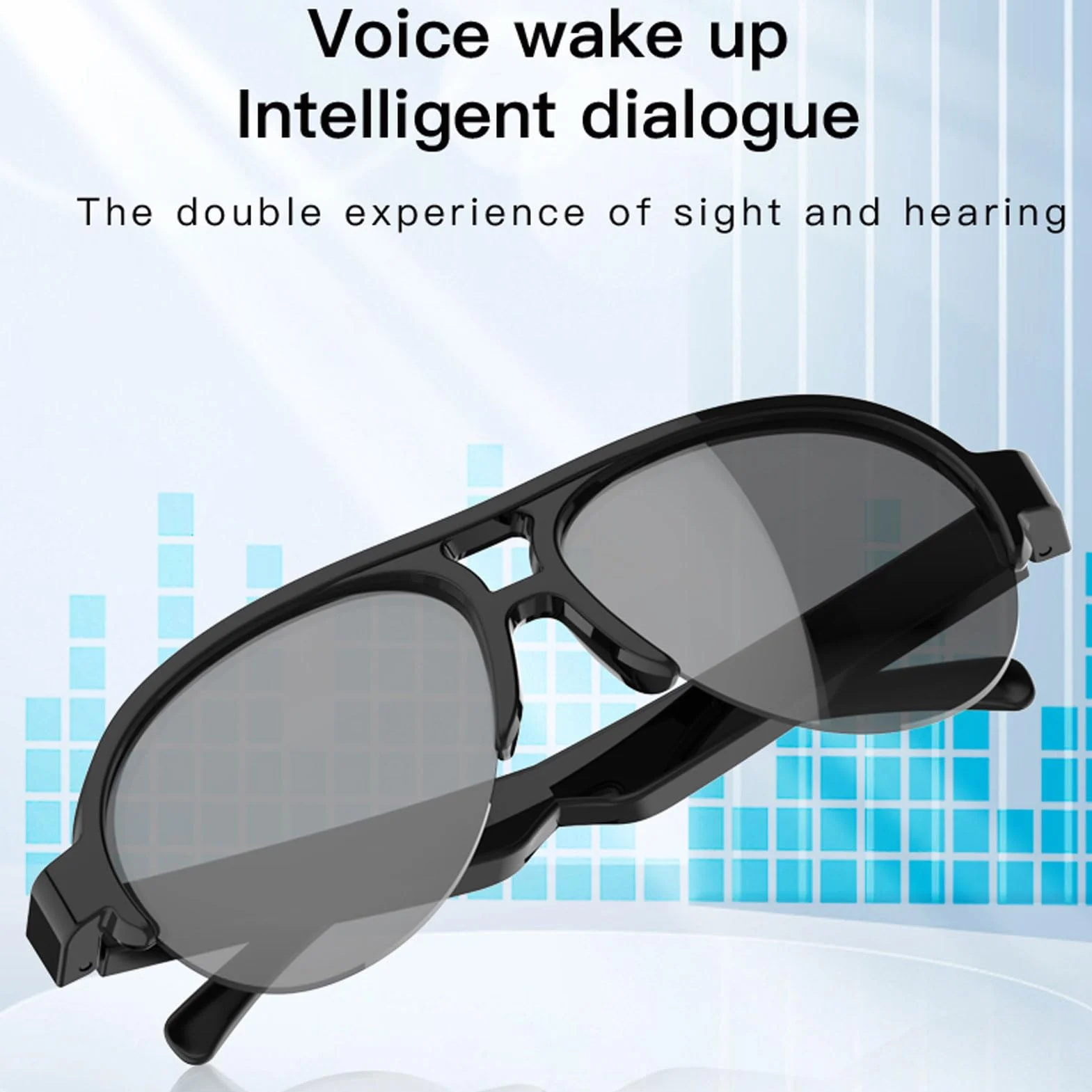 Inteligentne Okulary dla Mężczyzn Kobiety, Tłumacz Bluetooth AI z Tłumaczeniem w Czasie Rzeczywistym Obsługuje 144 Języki, Szklanki Kontroli Głosu z Mikrofonem i Głośnikiem