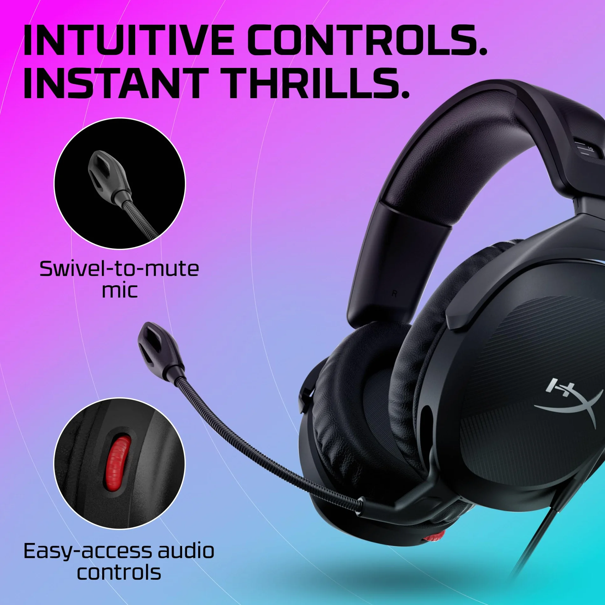 HYPERX Cloud Stinger 2 nauszny zestaw słuchawkowy z mikrofonem 50 mm PC czarny