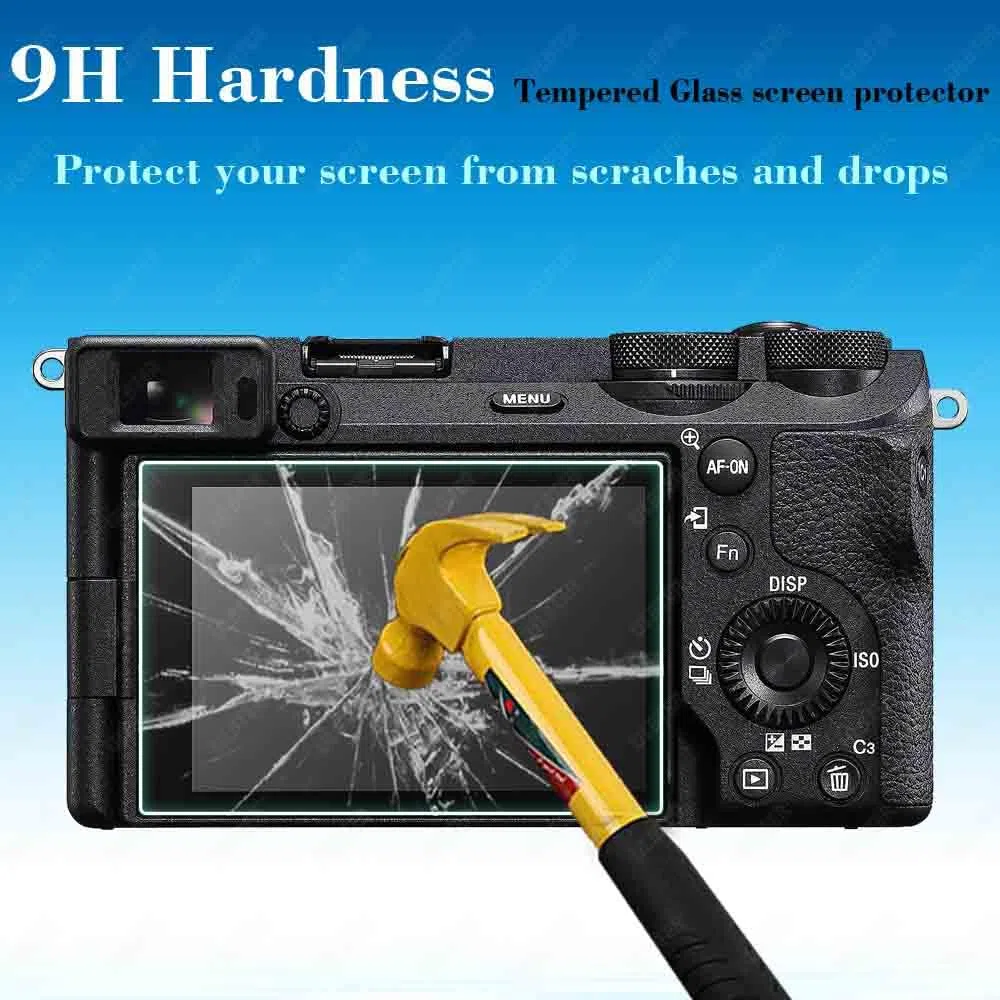 ULBTER Ochraniacz ekranu do aparatu Sony Alpha A7C II 7C II A7CII A7CR A6700 6700 i osłona gorącej stopki 0,3 mm twardość 9H osłona ze szkła hartowanego, odporna na zarysowania i bąbelki [3 + 2