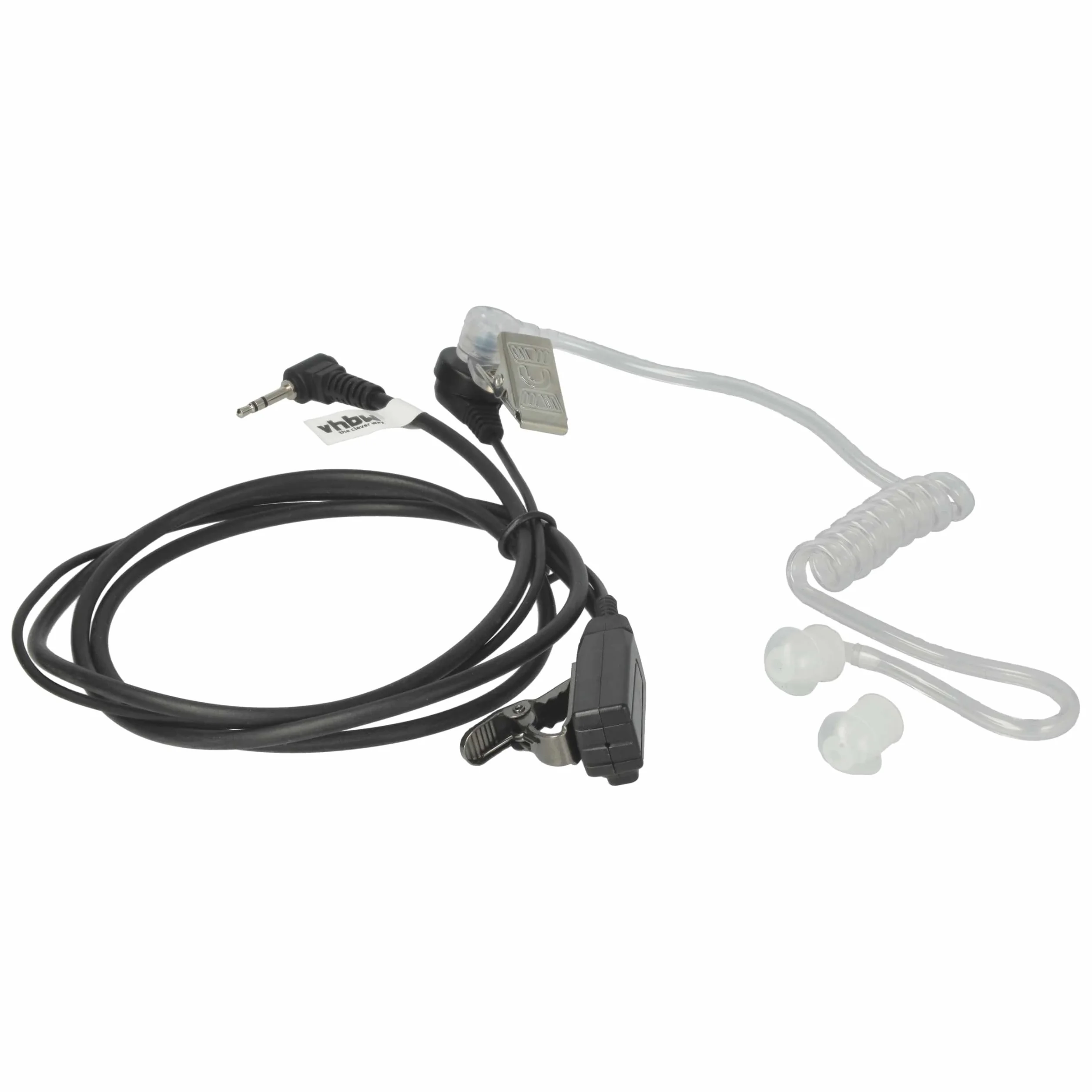 vhbw Zestaw słuchawkowy kompatybilny z Motorola T5700, T5620, T5720, T5710, T5600, T5550 - czarny, przezroczysty wąż akustyczny