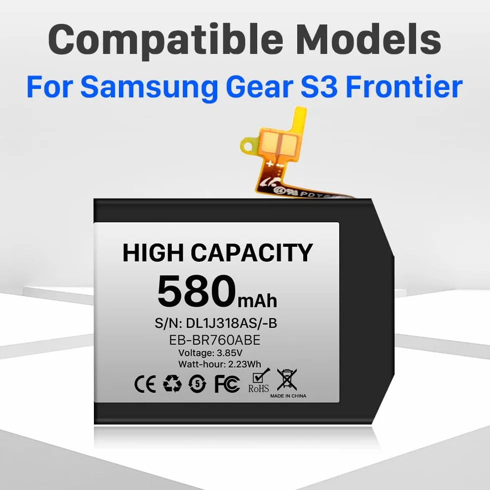 Akumulator do Samsung Gear S3 Frontier 580 mAh, zapasowy do Gear S3 Classic SM-R760 R765 R770