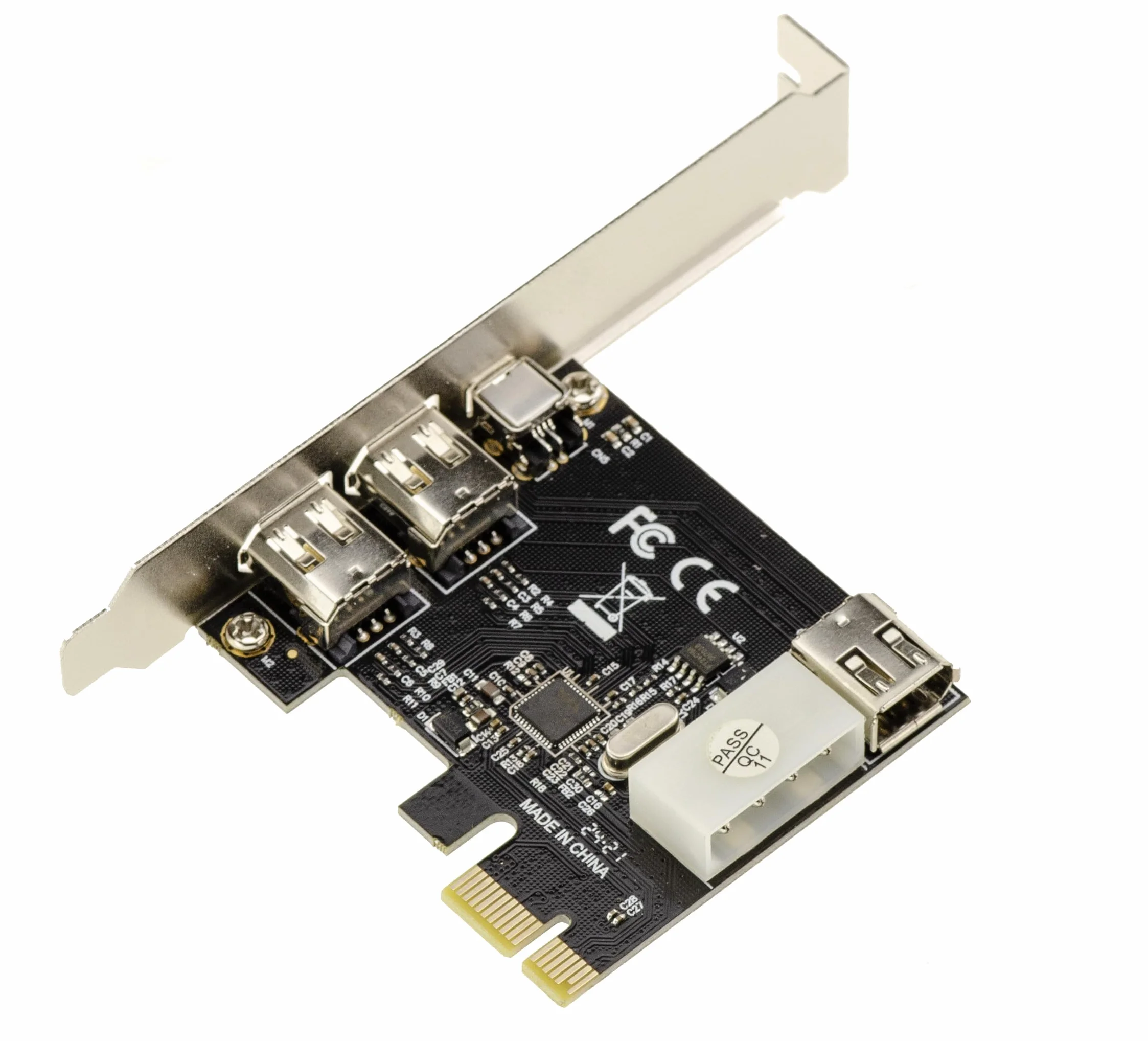 KALEA-INFORMATIQUE Karta kontrolera PCI Express PCIe do FireWire 400 IEEE1394a 2+1 porty 6 punktów i 4 punkty z chipsetem Via VT6315. z kablem Ilink i uchwytami o niskim i wysokim profilu