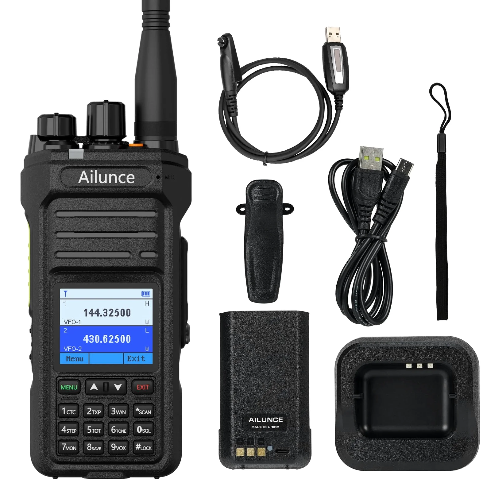Retevis Ailunce HA1UV Ham Radio, Dwupasmowy Radiotelefon Amatorski, Wodoodporny IP67, 2800mAh, Sub-PTT, Radiotelefon Amatorski Dalekiego Zasięgu dla Radioamatorów, Impreza Amatorska (1 Szt.)