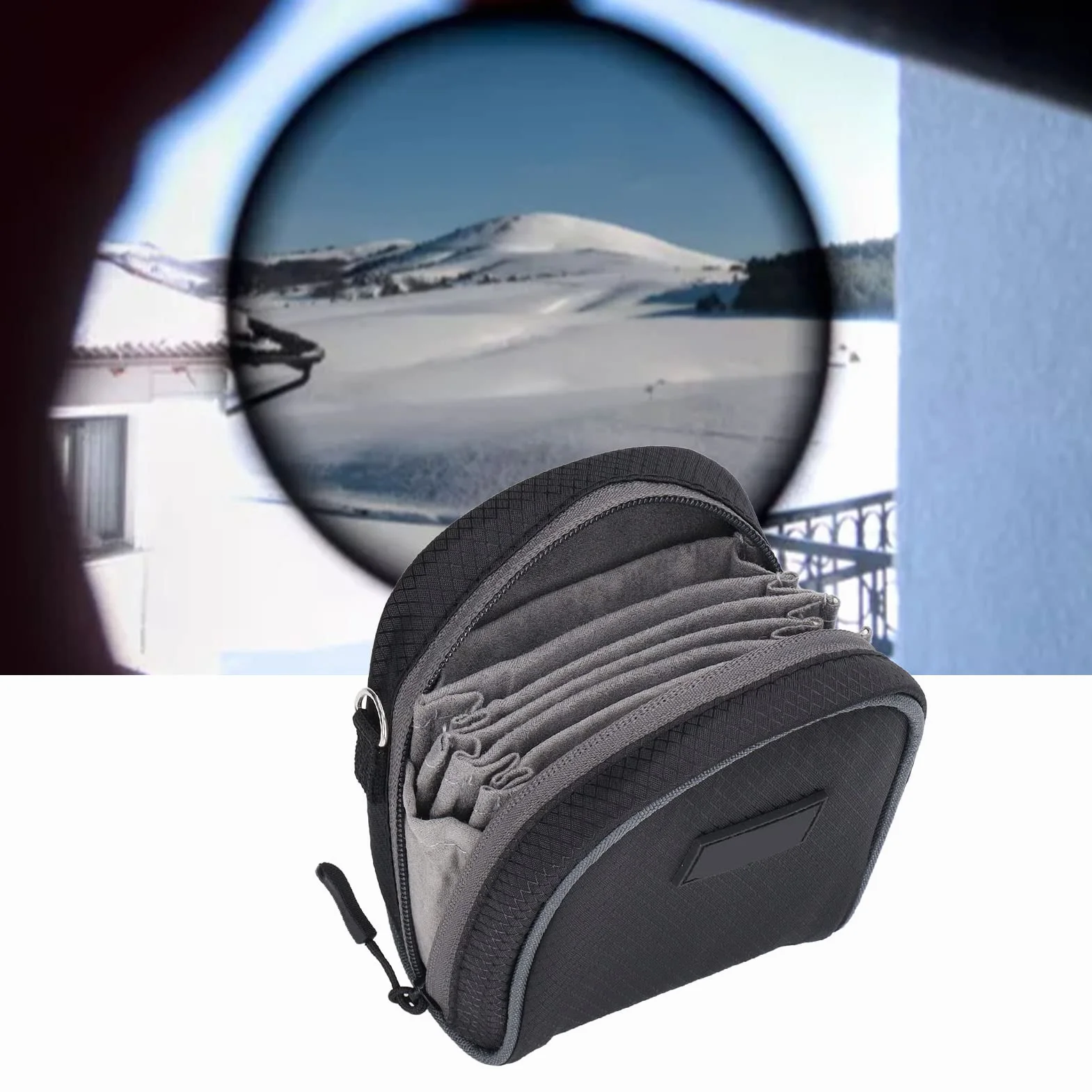 Futerał na Filtr Obiektywu Aparatu, Futerał na Filtr Obiektywu na 8 Filtrów Ochronne Filtry Fotograficzne Organizator Futerału z Paskiem na Ramię Maksymalnie 95 Mm / 3,74 Cala