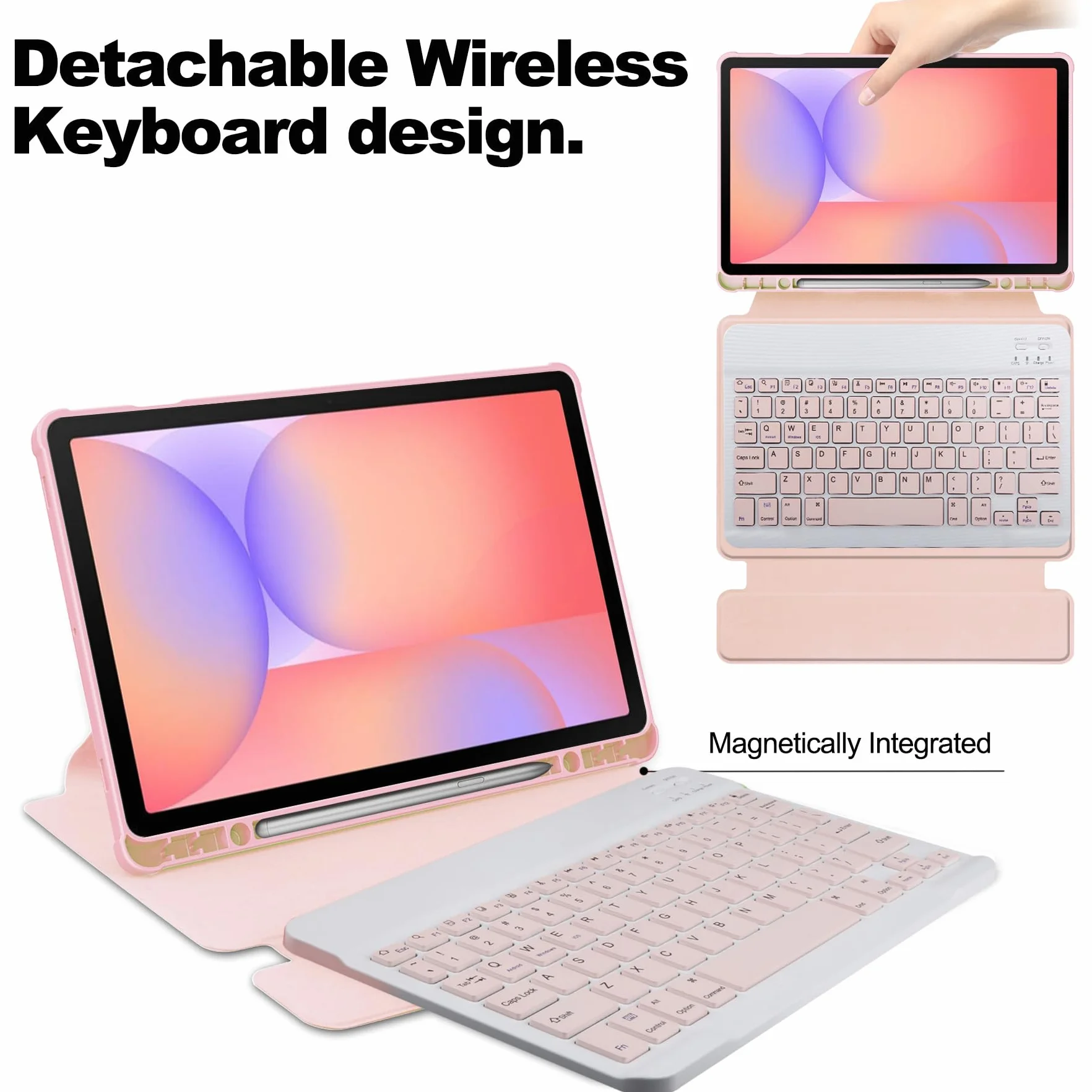 Etui kompatybilne z Samsung Galaxy Tab S10 Lite 5G 27.7 cm (model SM-X400/X406B) etui z klawiaturą, etui z uchwytem na długopis, obrotowym stojakiem, folio flip smart etui na tablet, automatyczne