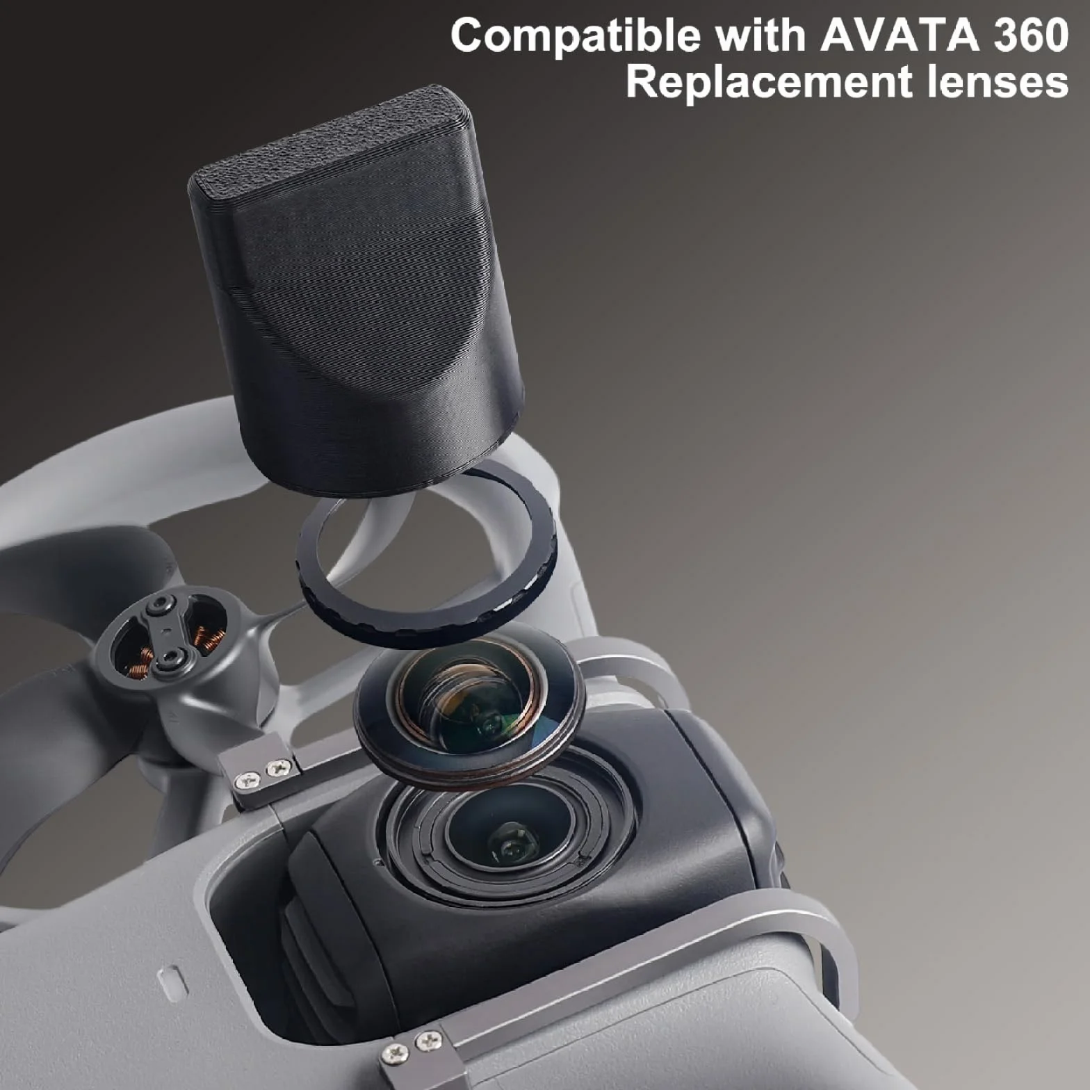Zestaw wymiennych obiektywów do drona DJI Avata 360 - Wymienne części zamienne do obiektywów zawiera soczewki ze szkła optycznego Avata 360, pierścień ze stopu aluminium i narzędzie