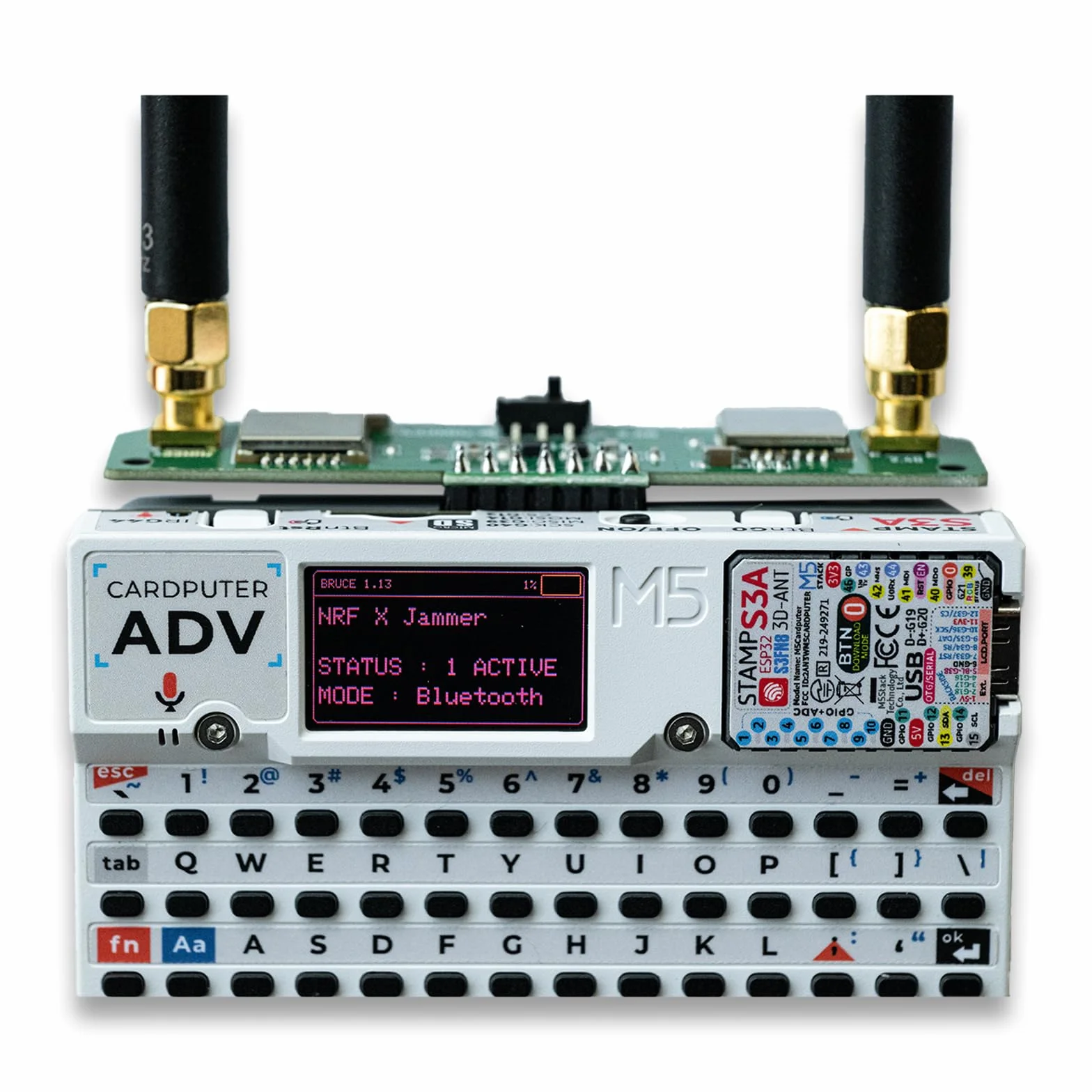 Płyta rozwojowa RF 2 w 1 do M5Stack Cardputer ADV, kompatybilna z NRF24 i CC1101, ulepszone filtrowanie mocy, stabilny moduł edukacyjny 2,4 GHz i 433 MHz (Cardputer nie jest dołączony)