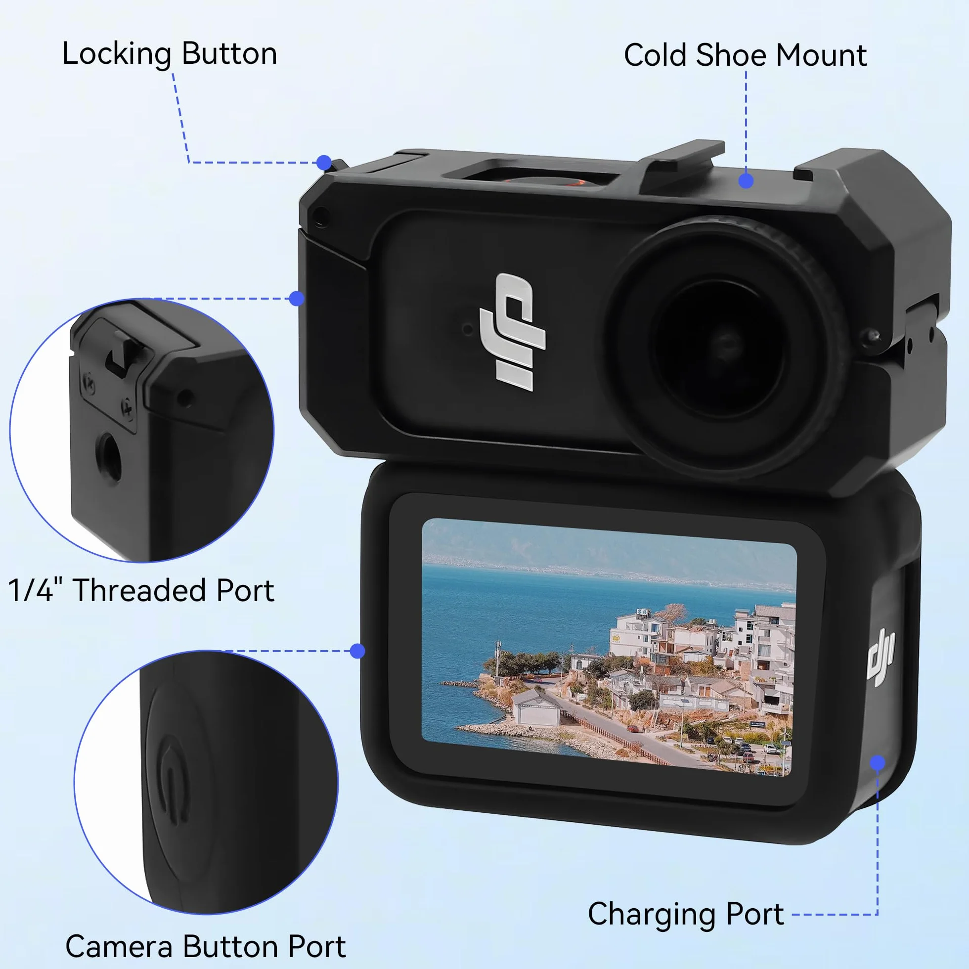 Osmo Nano Klatka Metalowa Akcesorium 2 w 1 Silikonową Osłoną Ochronną do DJI Osmo Nano Kamery