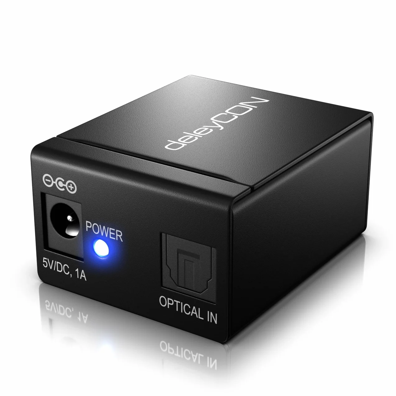 deleyCON Rozdzielacz Toslink 2-portowy cyfrowy rozdzielacz audio do optycznego kabla audio Toslink S/PDIF 1x wejście 2x wyjście do telewizora system hi-fi soundbar słuchawki