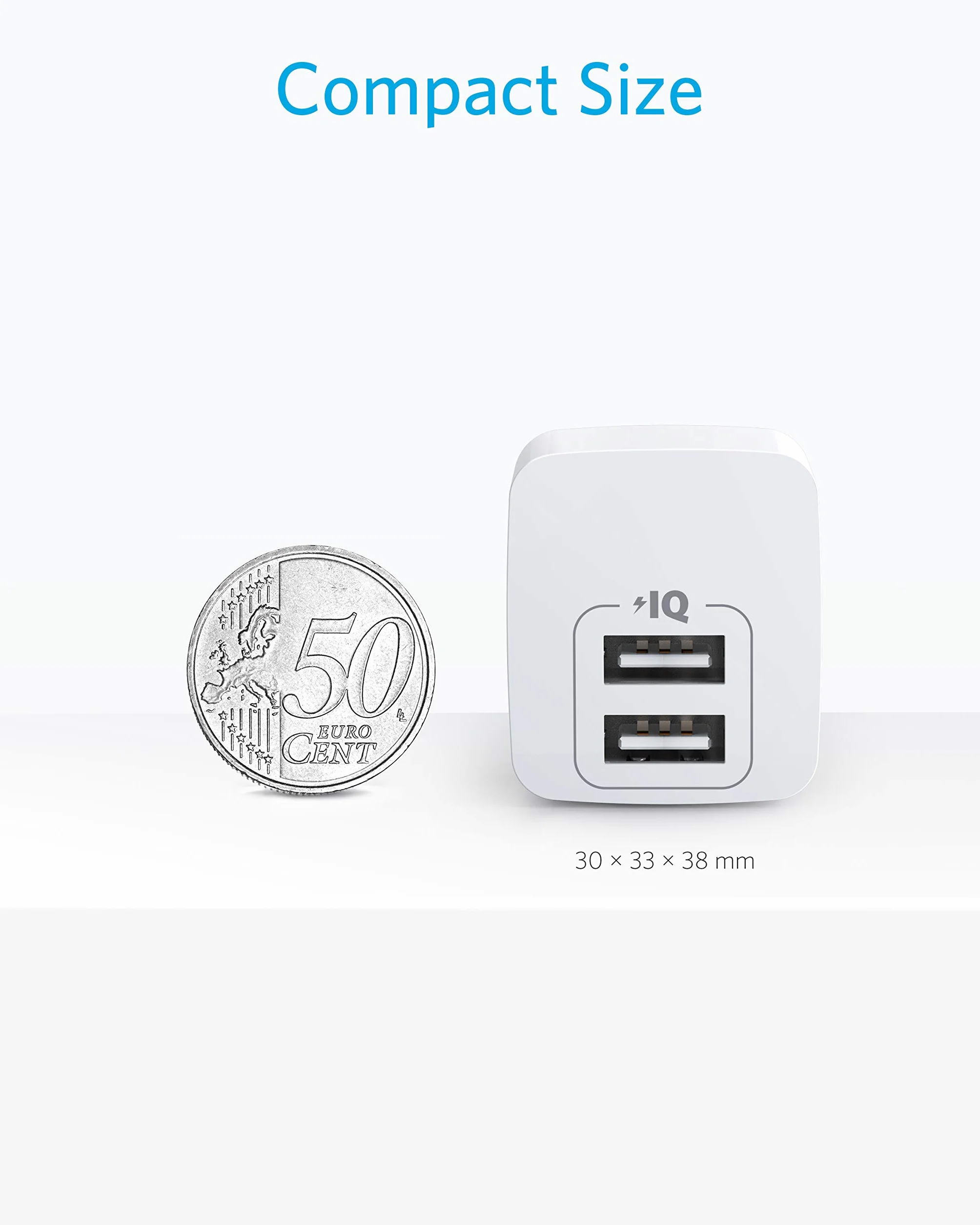 Anker PowerPort Mini podwójna ładowarka ścienna, 2 sztuki, bardzo kompaktowa ładowarka USB, moc 2,5 A do iPhone XS/XS Max/XR/X/8/7/6/Plus, iPad Pro/Air 2 / Mini 4, Samsung i wielu innych