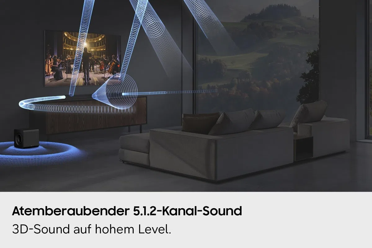 Samsung HW-Q810GH / Q800H Q-Series 5.1.2-kanałowy soundbar do telewizorów, bezprzewodowy podwójny subwoofer, 6,5-calowy, bezprzewodowy Dolby Atmos, Q-Symphony, Game Mode Pro do gier 3D, Alexa