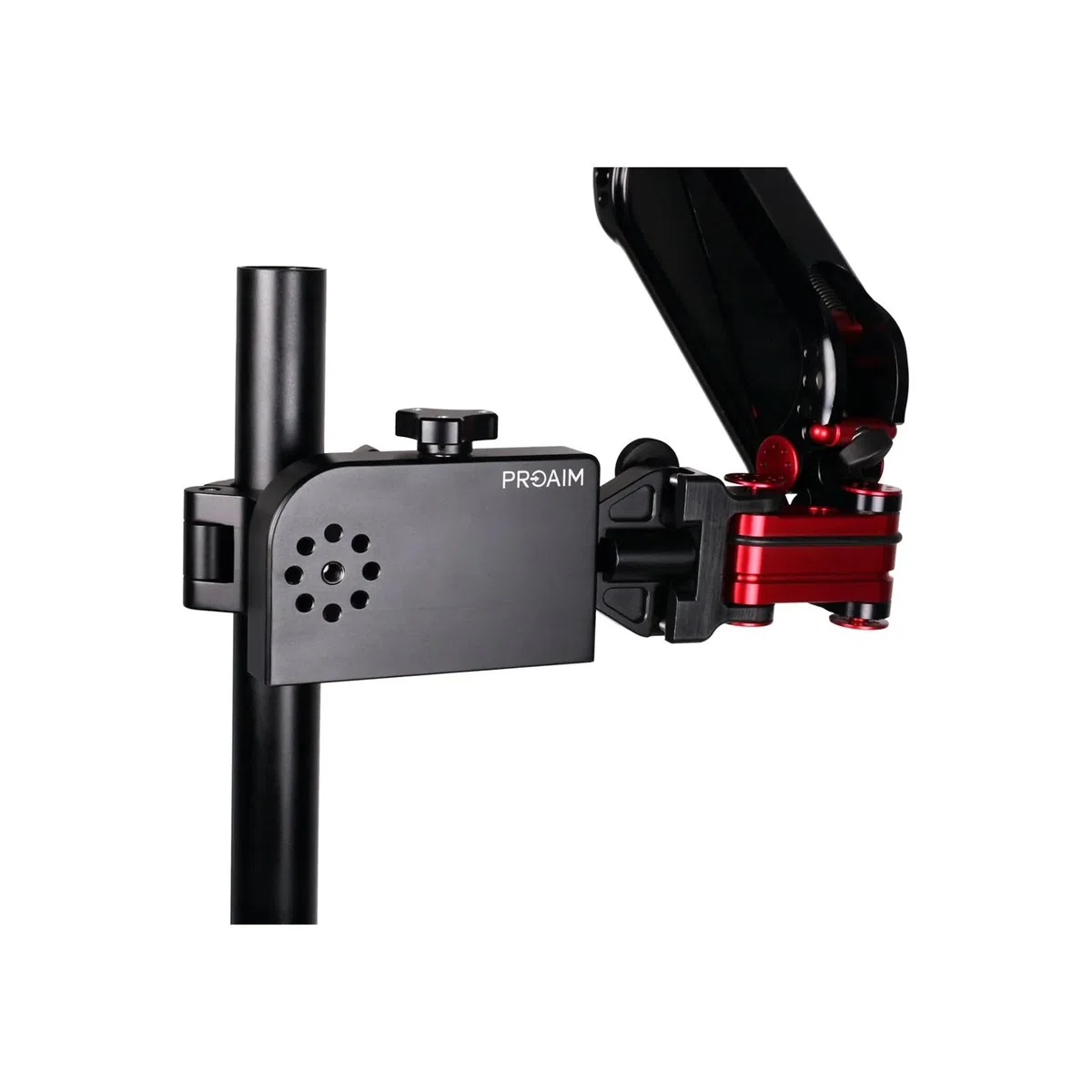Zestaw PROAIM Hard Mount do ramienia stabilizatora na Speed Rail/Mitchell | Mocowanie ramienia stabilizatora do rur 38 mm i 42–50 mm z pokrętłem poziomującym, mocowaniem Mitchell i kluczem montażowym.