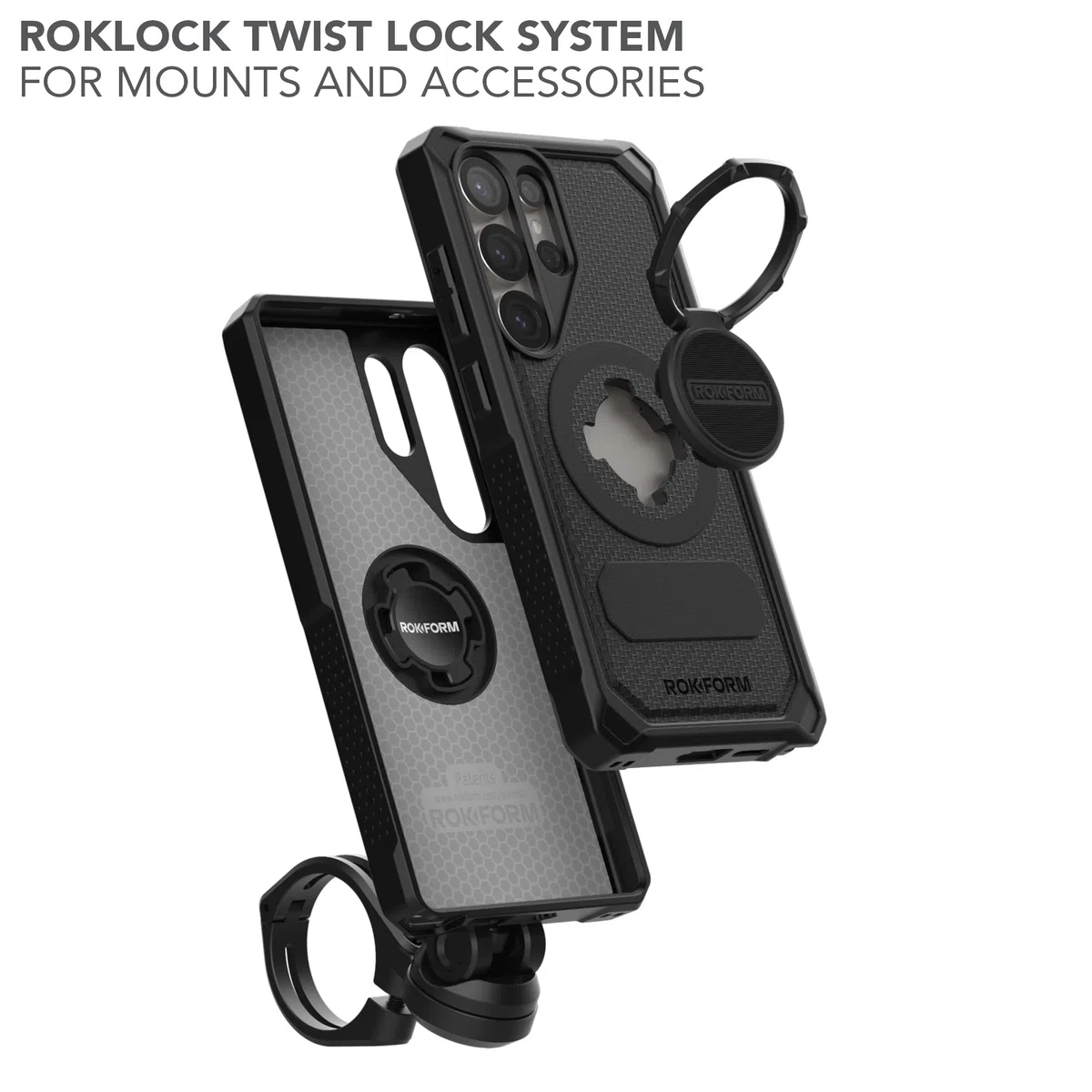 ROKFORM Wytrzymałe etui ochronne kompatybilne z Galaxy S25 Ultra, magnetyczna osłona z zamknięciem obrotowym, zbroja sprawdzona pod kątem upadku (czarne)