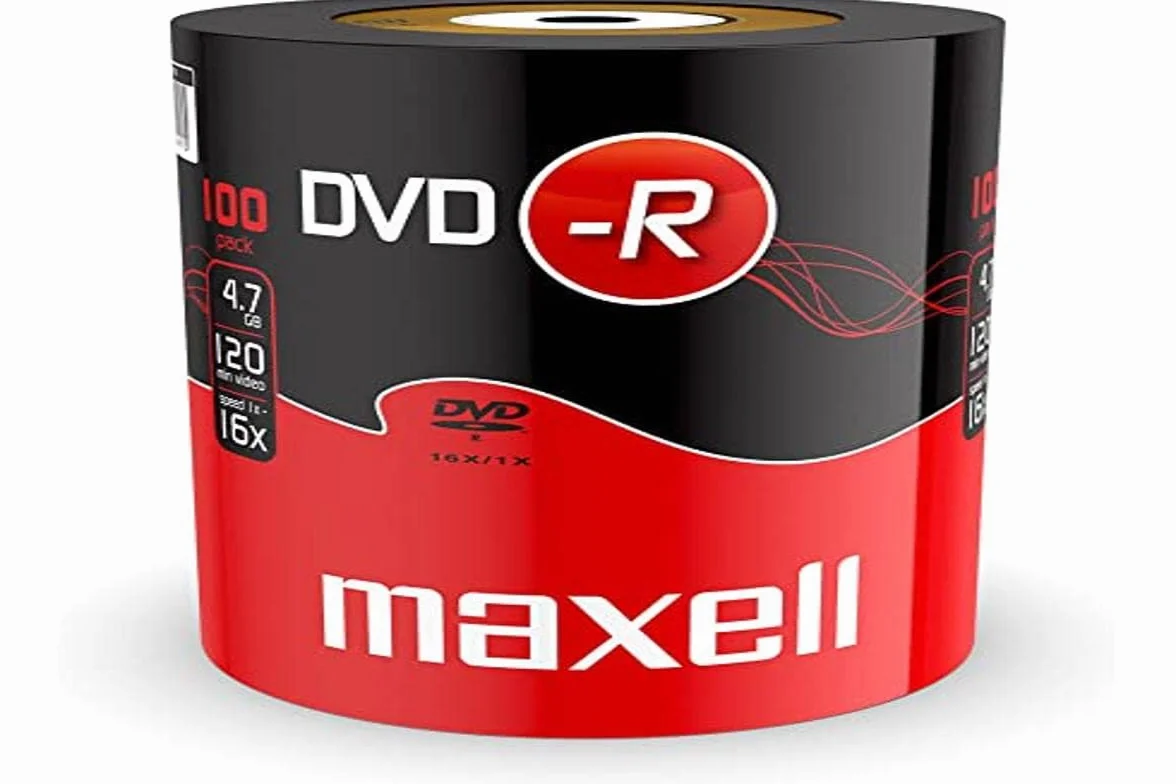 Maxell 275733 DVD-R 4,7 GB 16 x 120 min wideo (100 opakowań dyskowych - owinięty termokurczliwem)