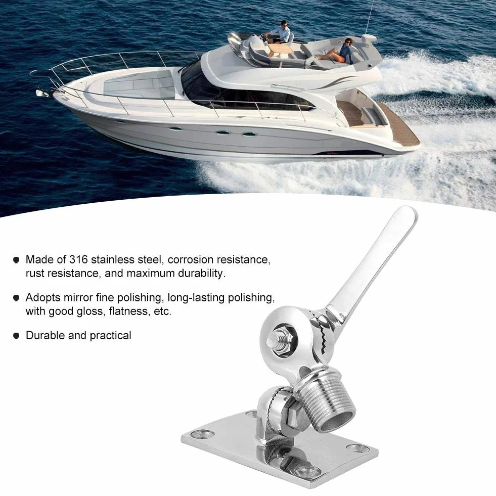 Regulowana podstawa anteny VHF morskiej 38 mm stal nierdzewna do łodzi