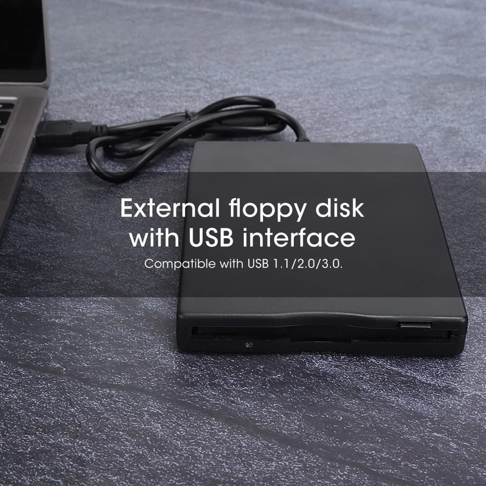Przenośny zewnętrzny odtwarzacz dyskietek USB 3,5", zdejmowane akcesorium do komputera z kartą, Plug and Play, czarny