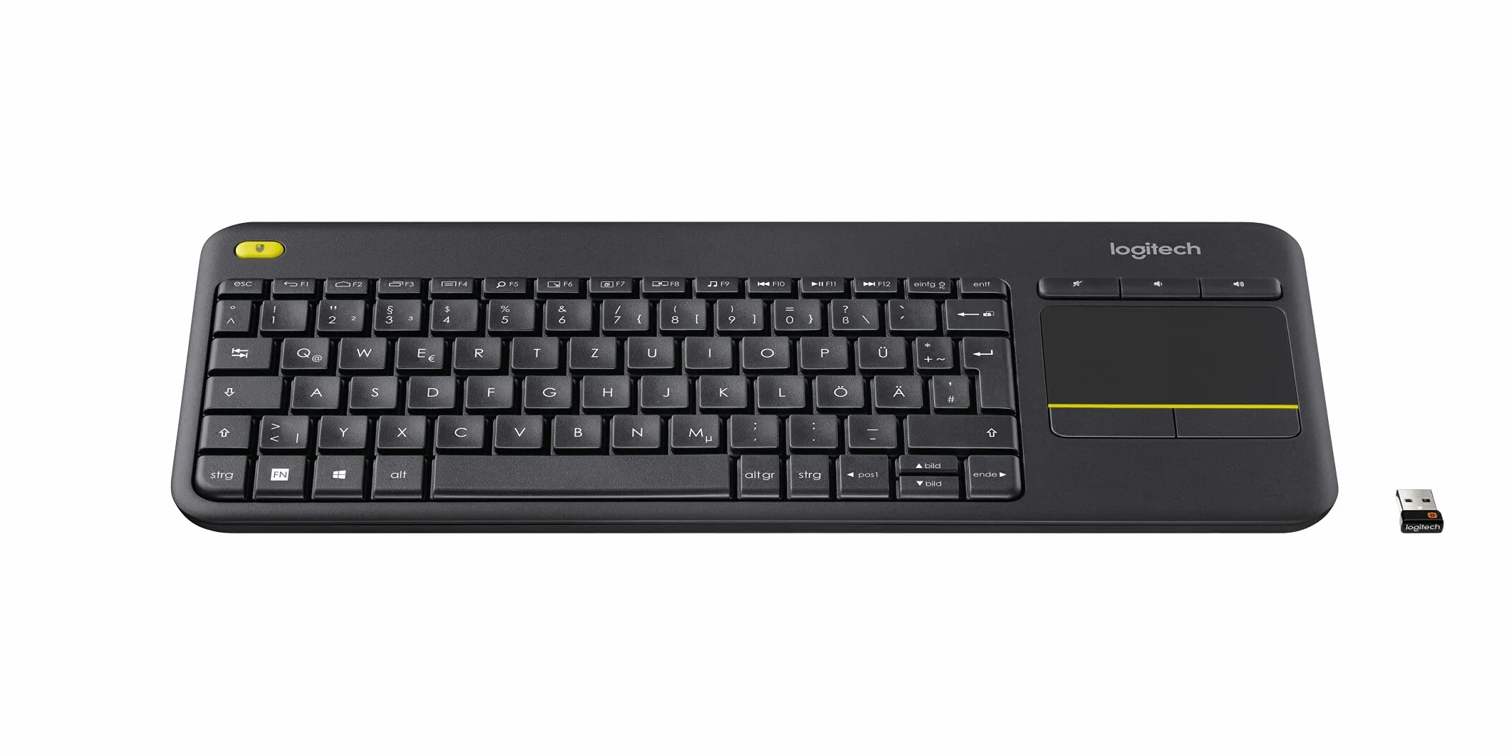 Logitech K400 Plus Wireless Touch TV Klawiatura DEU QWERTZ