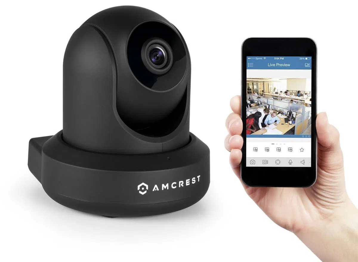 Amcrest UltraHD kamera WiFi 2K 3MP (2304TVL) dwuzakresowa 5 GHz / 2,4 GHz wewnętrzna kamera IP do monitoringu panoramicznego/pochylenia, domowy system bezpieczeństwa wideo z noktowizorem na