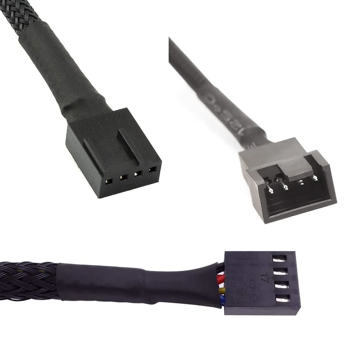Gebildet 6 szt. 4pinowy PWM Przedłużacz Wentylatora Złącze kabla Zasilającego Obudowa Męska na Zeńska do Komputera (26 cm)