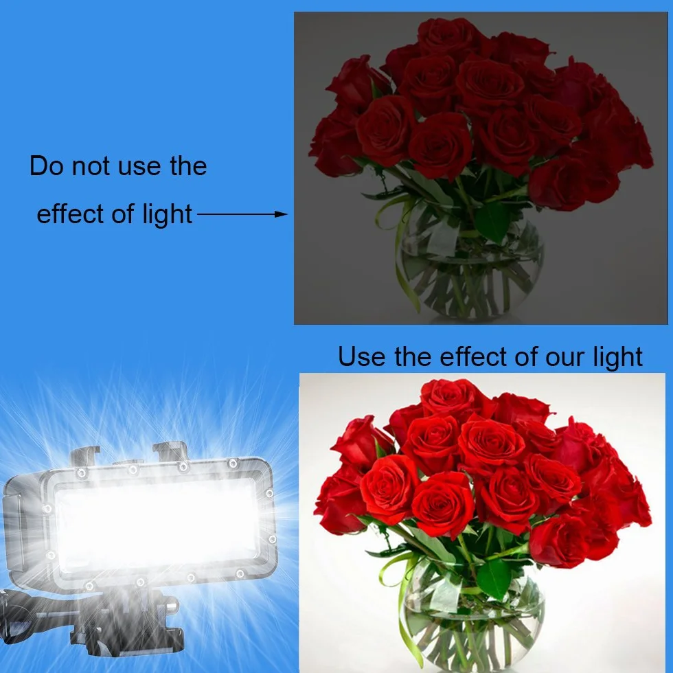 Suptig Lampa do nurkowania LED 45m wodoodporna ściemniana do GoPro Hero 13/12/11/10/9/8/7/6/5/5S/4/3+