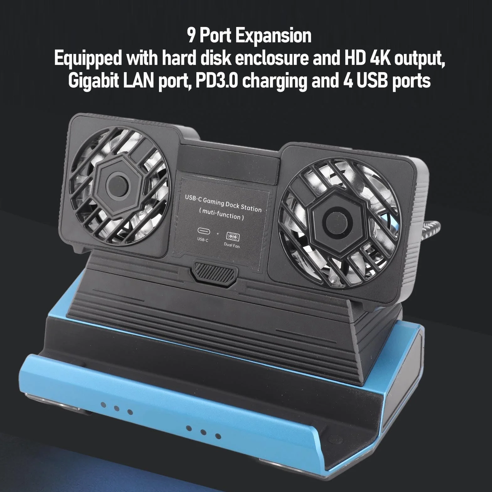 Fockety Stacja Dokująca do Steam Deck, Stacja Dokująca USB C Steam Deck 9 W 1 z HDMI 2.0 4K Przy 60 Hz, Gigabit Ethernet 1000 Mb/s, USB 3.0, Szybkie ładowanie PD 100 W do Laptopa