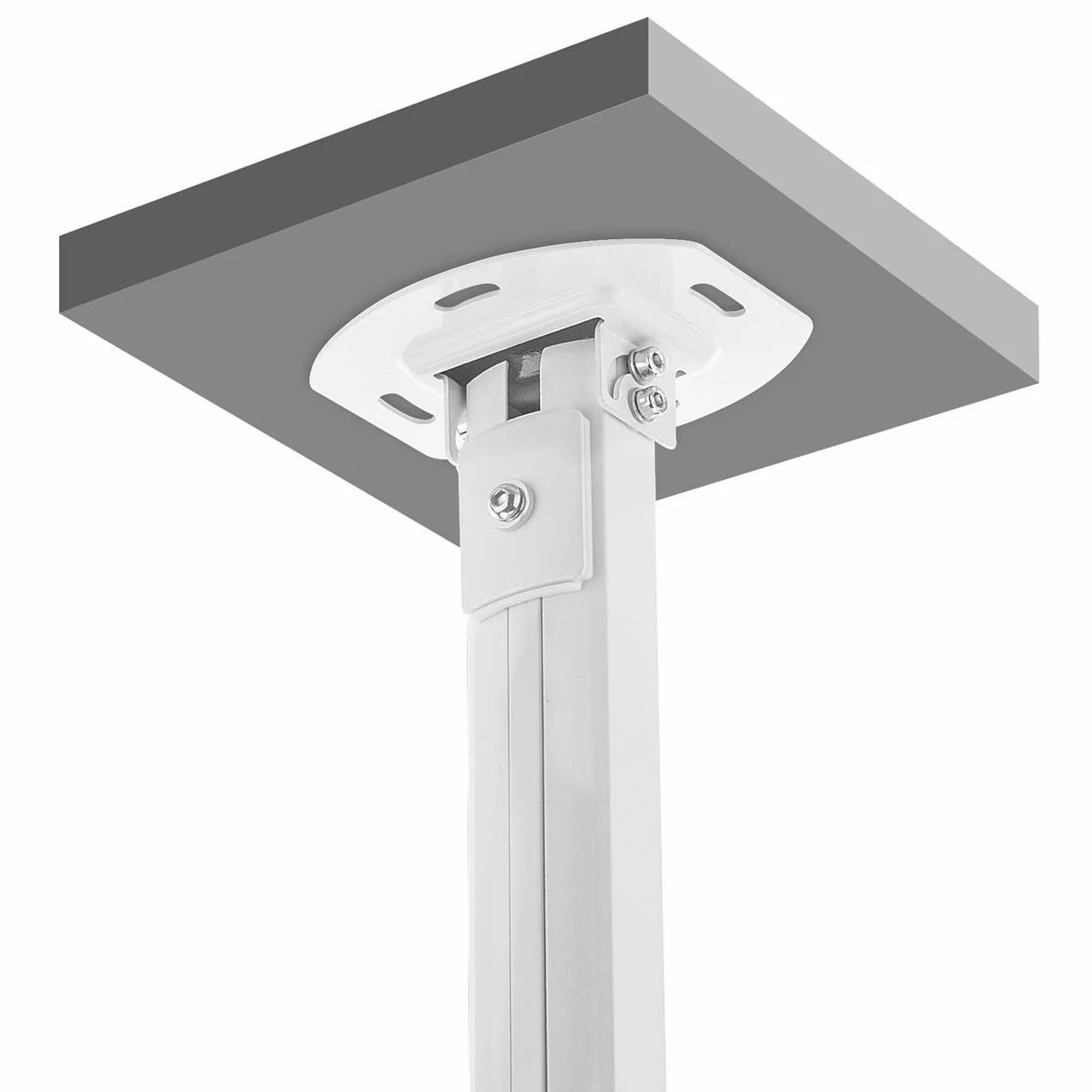 deleyCON Uniwersalny Uchwyt do Projektora Uchwyt Sufitowy +-15° Odchylany - Możliwość Obrotu o 360 - do 13,5 kg - Regulowana Wysokość 380-580 mm - Prowadnica Kabla - Biały
