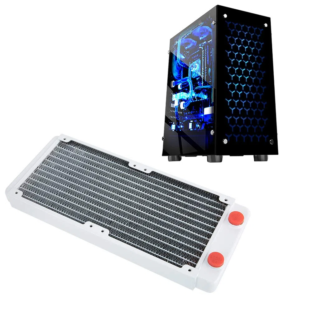 aqxreight 12-rurowy Miedziany Radiator Chłodzący z Mosiężnymi Zbiornikami Zapewniający Efektywne Odprowadzanie Ciepła Procesora Wysokowydajna Chłodnica do Komputerów do Gier i Stacji Roboczych