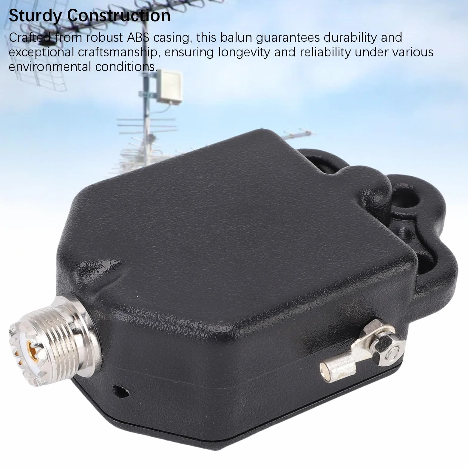 Fafeicy Minibalun 1:64 Balun Kompaktowy Balun 100 W dla FT8 FM AM FSK Zakres Częstotliwości 1–30 MHz z obudową ABS Łatwa Konfiguracja do Pracy z Radiem na Zewnątrz